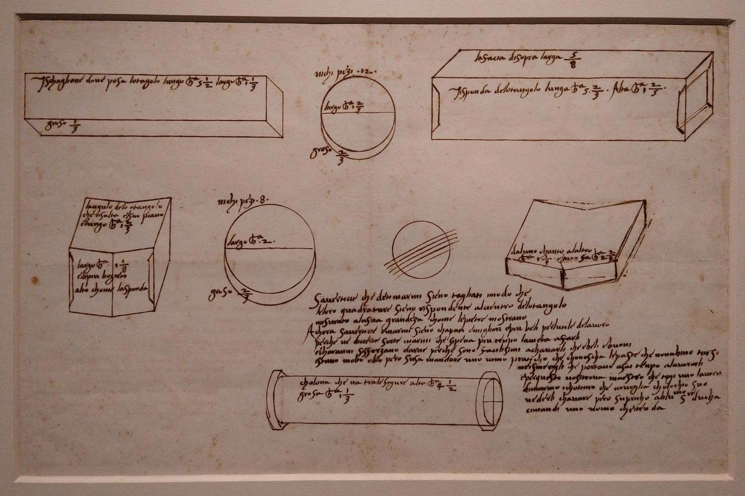 Baccio Bandinelli, Skizze mit Notizen zu den Blöcken, die in Carrara für den Brunnen des Boboli-Rasens Baccio Bandinelli, Skizze mit Notizen zu den Blöcken, die in Carrara für den Brunnen des Boboli-Rasens