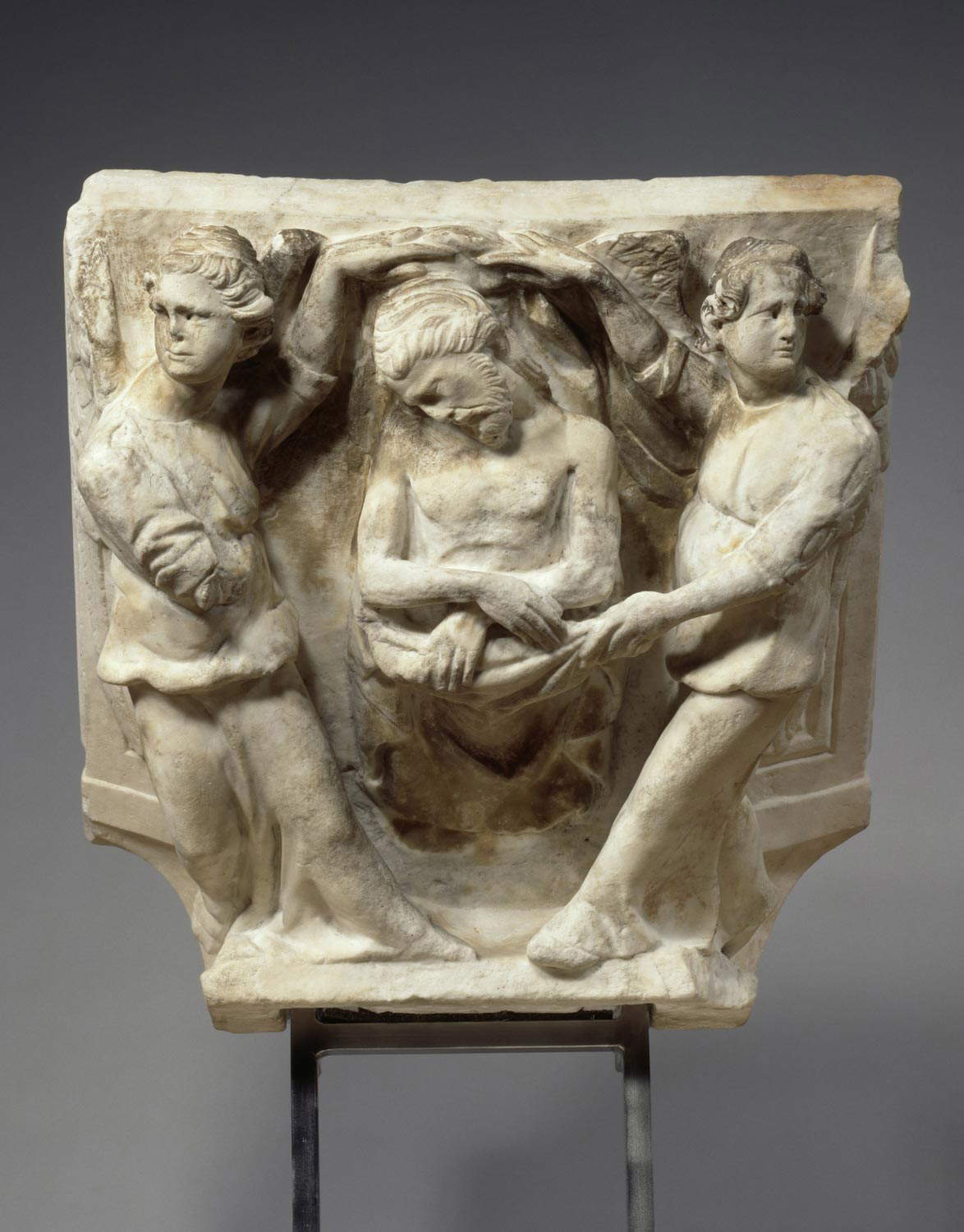 Giovanni Pisano, Piedad y ángeles (1301; mármol, altura 34 cm; Berlín, Museo Bode) Giovanni Pisano, Piedad y ángeles (1301; mármol, altura 34 cm; Berlín, Museo Bode)