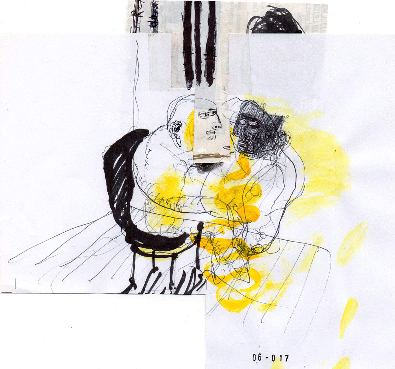 Riccardo Gemma, Deux sculptures (conversation) (2017 ; biros et acrylique, 21 x 21 cm). Riccardo Gemma, Deux sculptures (conversation) (2017 ; biros et acrylique, 21 x 21 cm).