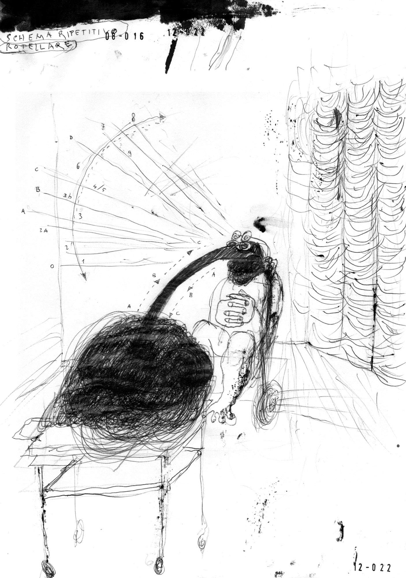 Riccardo Gemma, Motif répétitif rotatif (2022 ; biros, impression numérique, 21 x 29,7 cm) Riccardo Gemma, Motif répétitif rotatif (2022 ; biros, impression numérique, 21 x 29,7 cm)