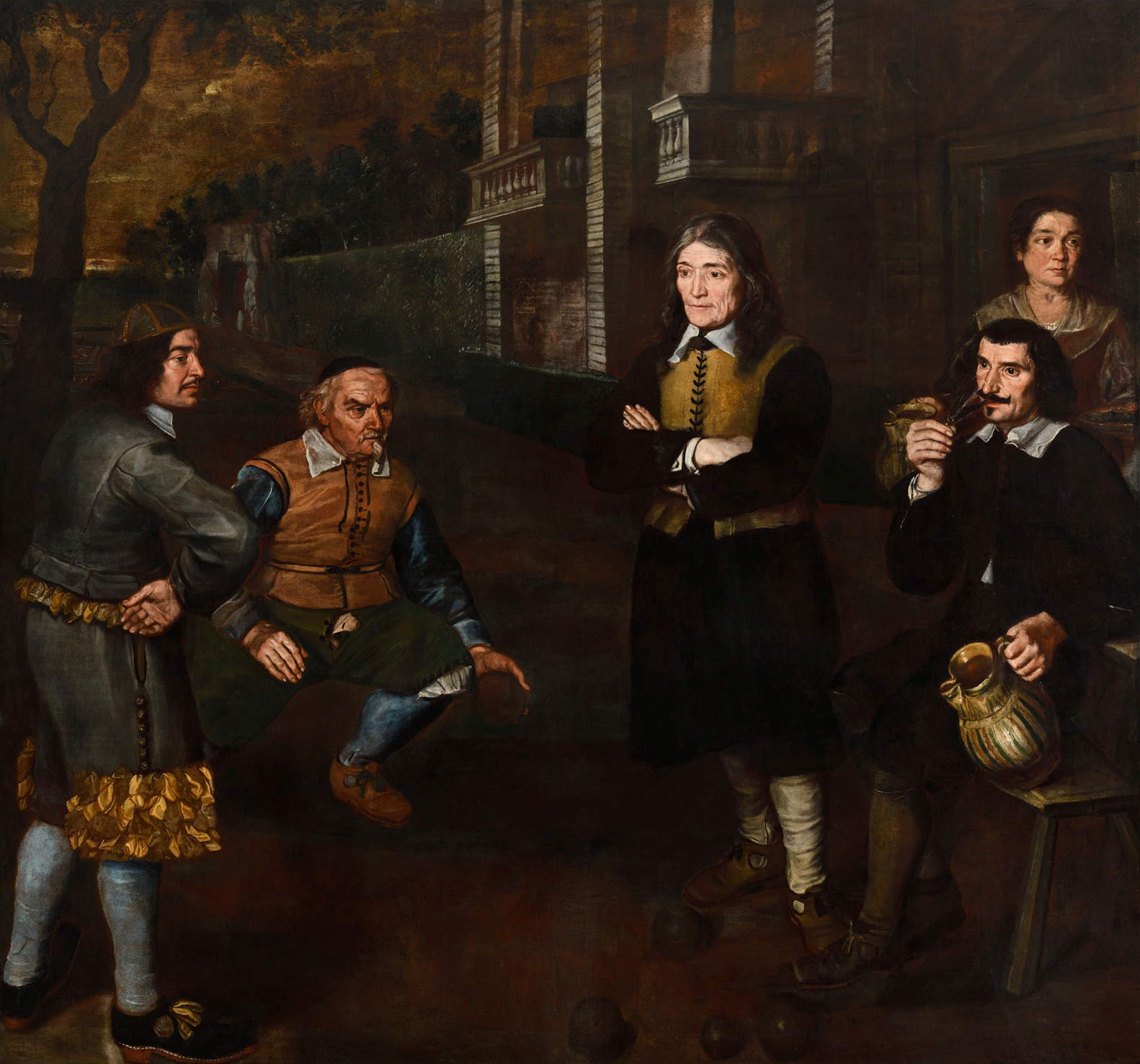 Almanach ( ?), joueurs de quilles (vers 1670-1680 ; huile sur toile, 189 × 202 cm ; Modène, Museo Civico, inv. 155) Almanach ( ?), joueurs de quilles (vers 1670-1680 ; huile sur toile, 189 × 202 cm ; Modène, Museo Civico, inv. 155)