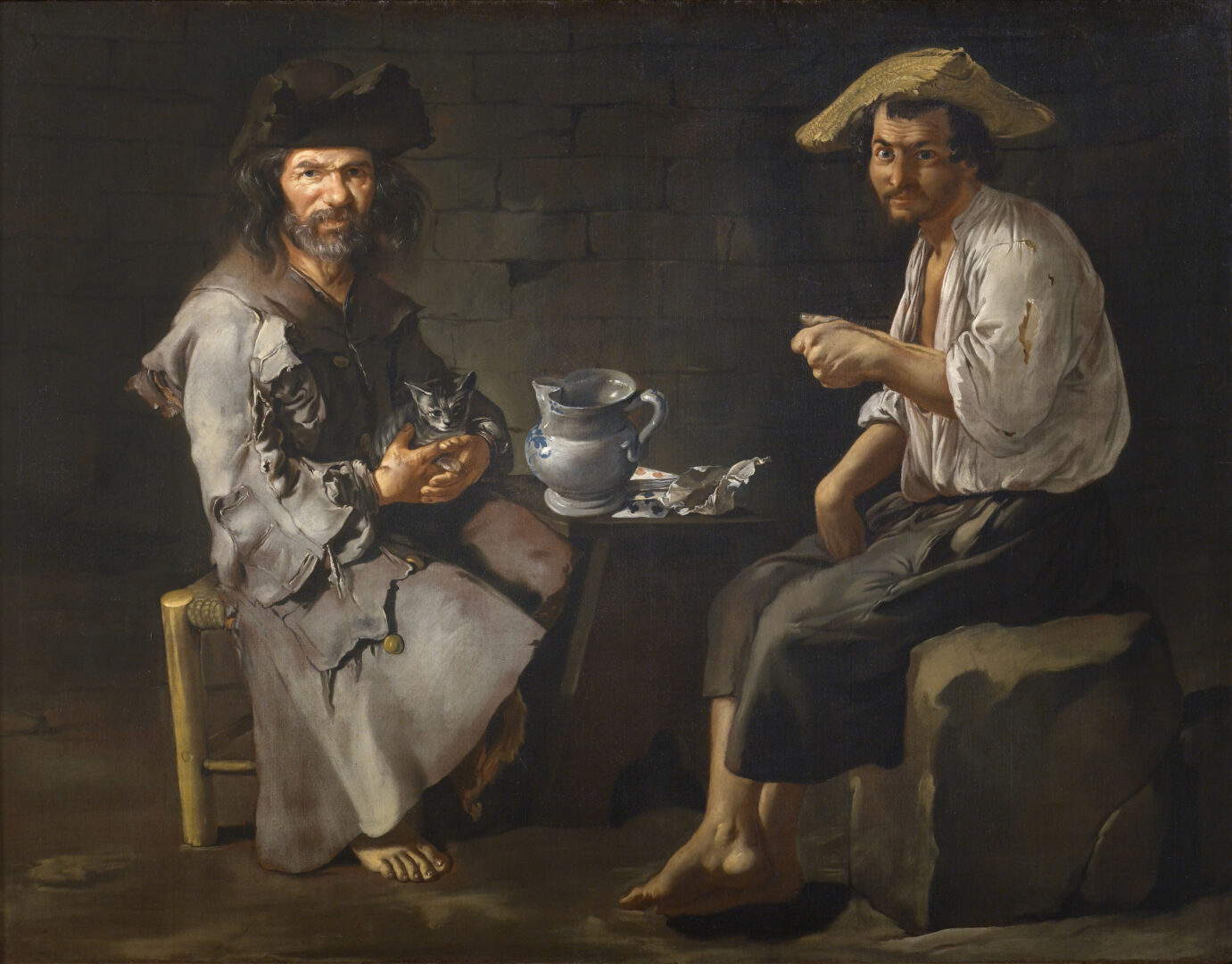 Giacomo Ceruti, Due pitocchi (vers 1730-1733 ; huile sur toile, 135 × 173 cm ; Brescia, Pinacothèque Tosio Martinengo, inv. DI 550) Giacomo Ceruti, Due pitocchi (vers 1730-1733 ; huile sur toile, 135 × 173 cm ; Brescia, Pinacothèque Tosio Martinengo, inv. DI 550)