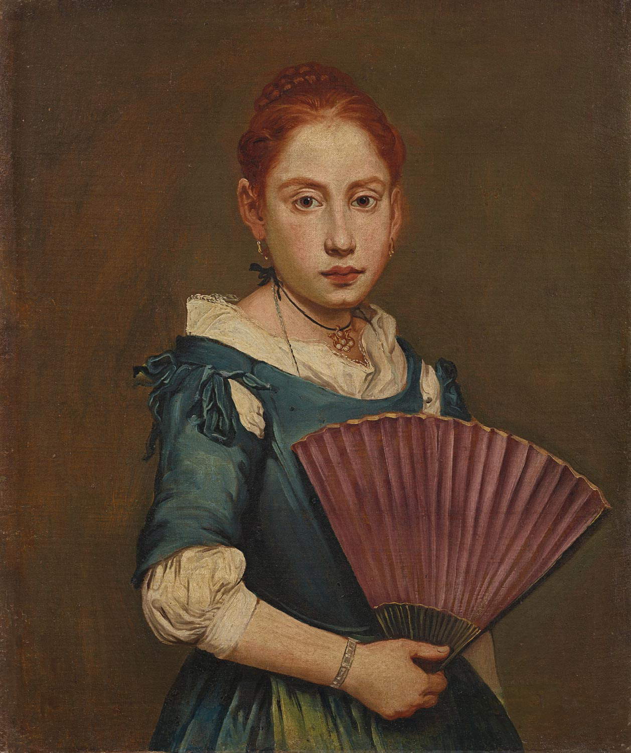 Giacomo Ceruti, Portrait d'une jeune femme à l'éventail (vers 1725-1730 ; huile sur toile, 65,5 × 54,9 cm ; Bergame, Fondazione Accademia Carrara, inv. no 58 MR 00065) Giacomo Ceruti, Portrait d'une jeune femme à l'éventail (vers 1725-1730 ; huile sur toile, 65,5 × 54,9 cm ; Bergame, Fondazione Accademia Carrara, inv. no 58 MR 00065)