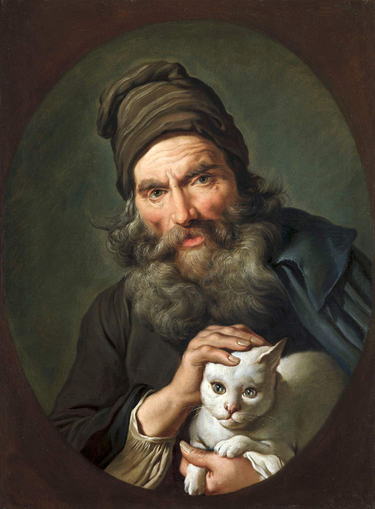 Giacomo Ceruti, Vieil homme au chat (vers 1740-1745 ; huile sur toile, 74 × 57 cm ; collection privée) Giacomo Ceruti, Vieil homme au chat (vers 1740-1745 ; huile sur toile, 74 × 57 cm ; collection privée)
