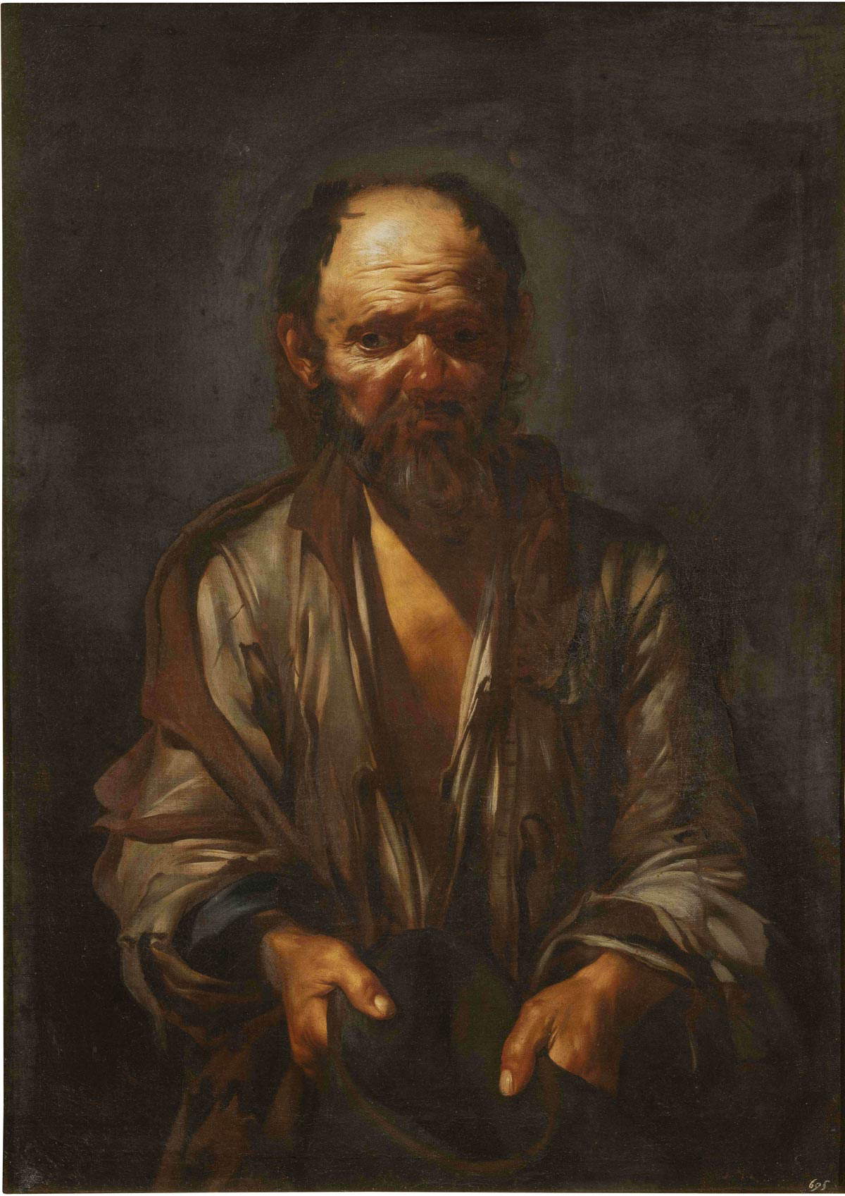 José de Ribera, Mendiant (vers 1612 ; huile sur toile, 110 × 78 cm ; Rome, Galleria Borghese, inv. 325) José de Ribera, Mendiant (vers 1612 ; huile sur toile, 110 × 78 cm ; Rome, Galleria Borghese, inv. 325)