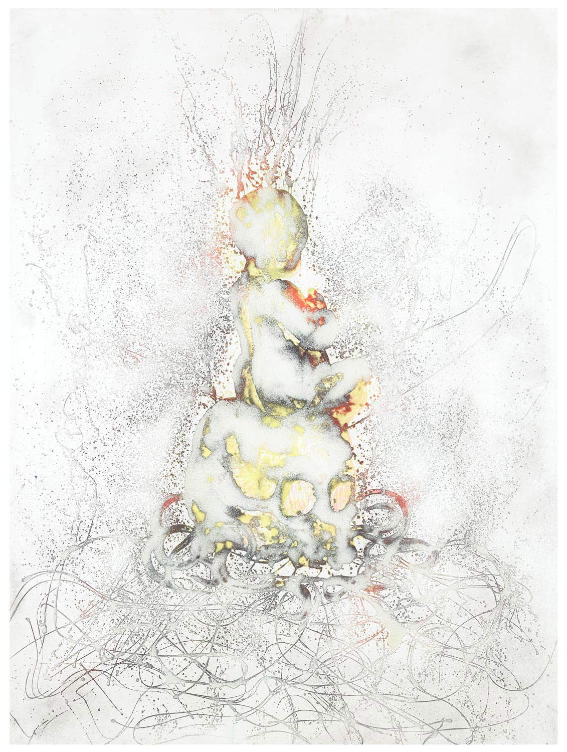 Nicola Bolla, Sans titre (pigments et paillettes sur papier) Nicola Bolla, Sans titre (pigments et paillettes sur papier)