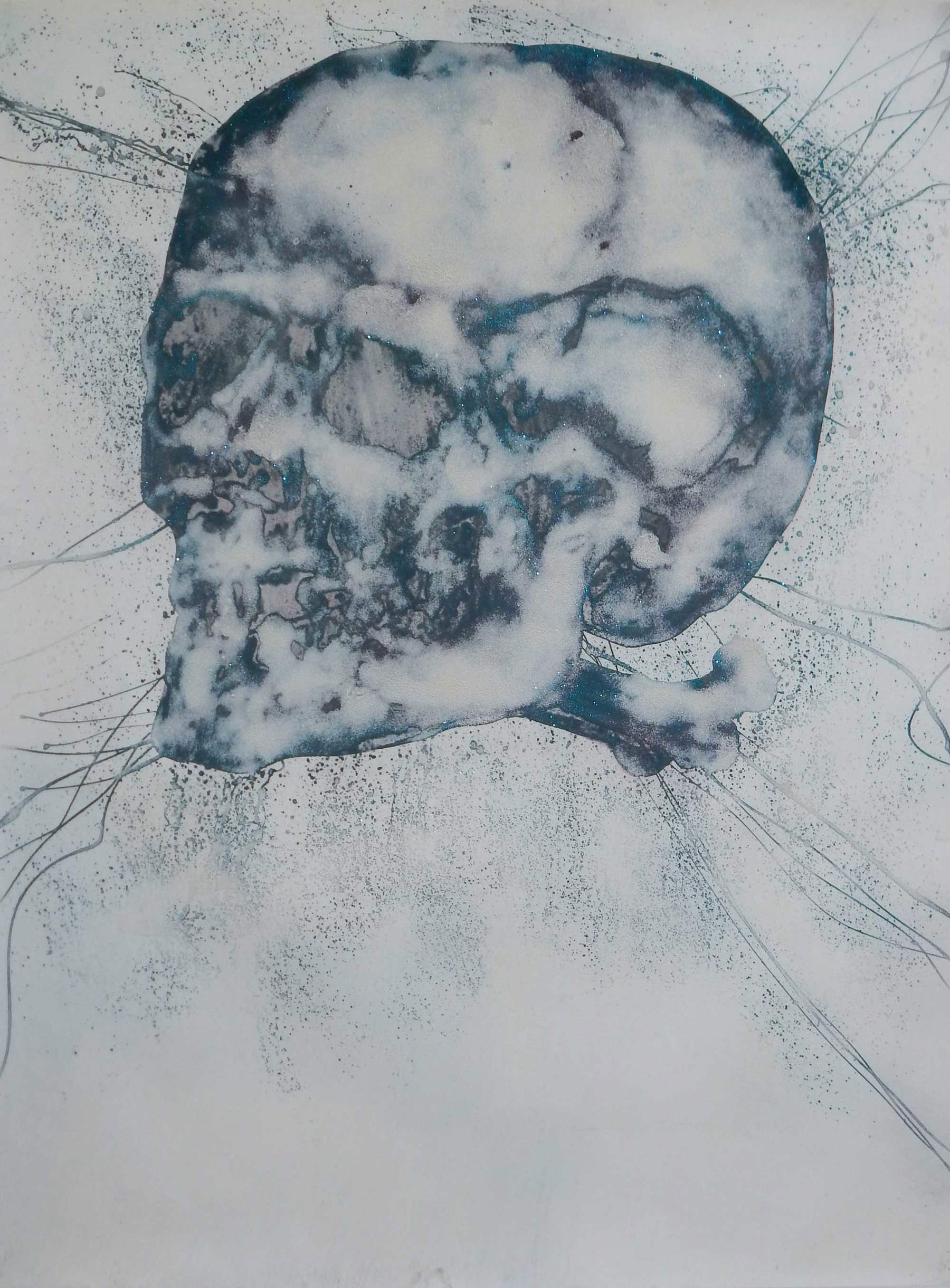 Nicola Bolla, Vanitas (2009 ; pigments et paillettes sur papier, 200 x 150 cm) Nicola Bolla, Vanitas (2009 ; pigments et paillettes sur papier, 200 x 150 cm)