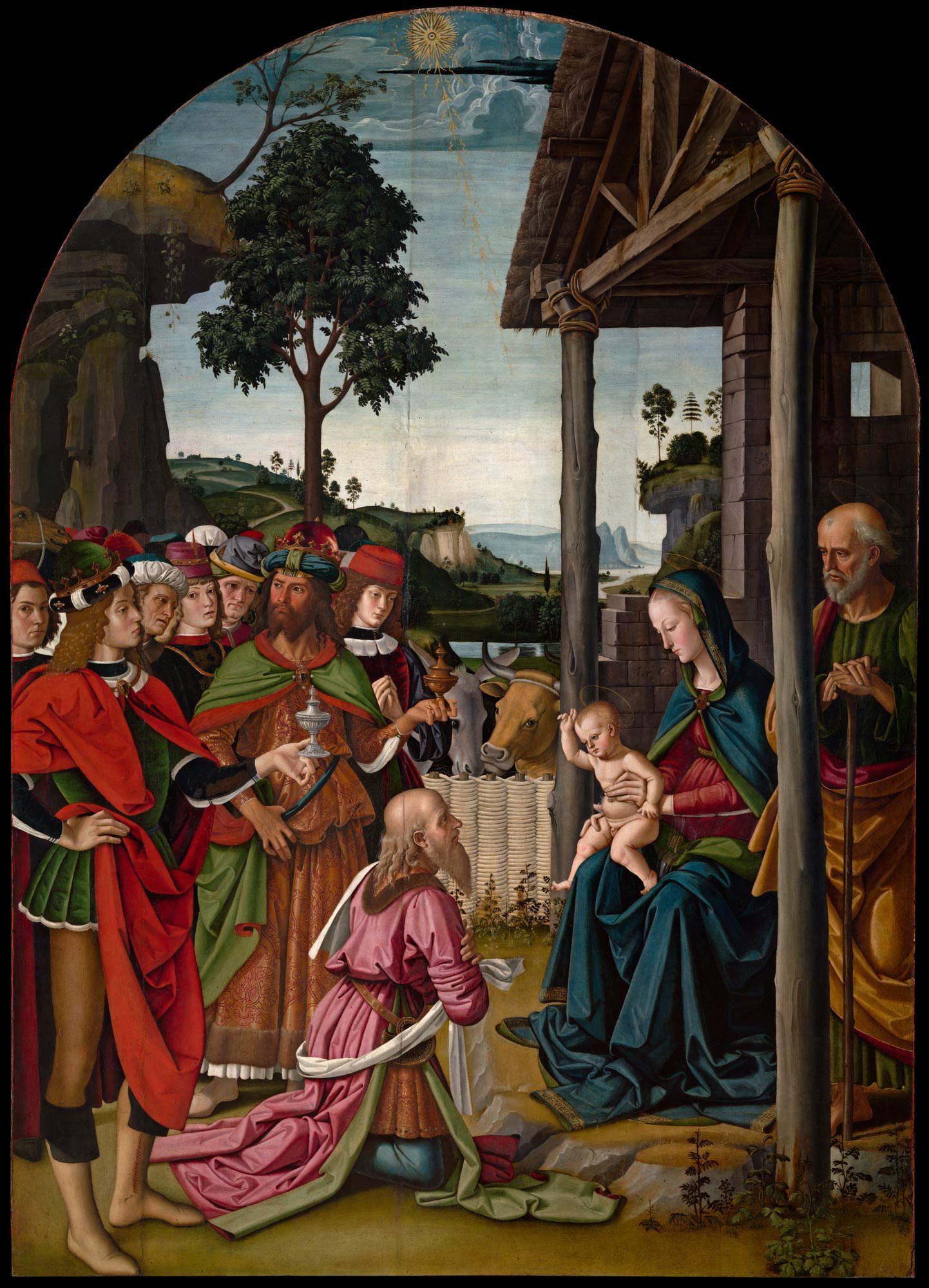 Perugino, Adoration of the Magi (1570s; oil on panel, 241 x 180 cm; Perugia, National Gallery of Umbria) Perugino, Adoration of the Magi (1570s; oil on panel, 241 x 180 cm; Perugia, National Gallery of Umbria)
