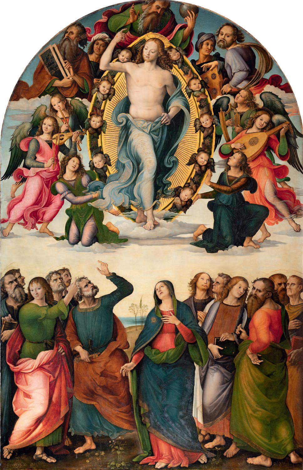 Girolamo del Pacchia, Ascension du Christ (vers 1511-1512 ; huile sur panneau, 223 x 154 cm ; Sienne, église de San Niccol&ograve; al Carmine)