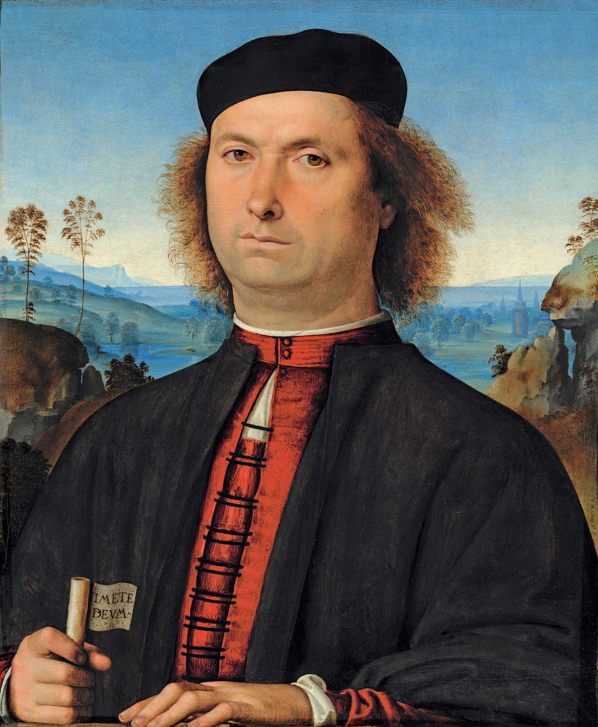 Pérugin, Portrait de Francesco delle Opere (1494 ; huile sur panneau, 52 x 44 cm ; Florence, Galerie des Offices, inv. 1890, n° 1700)