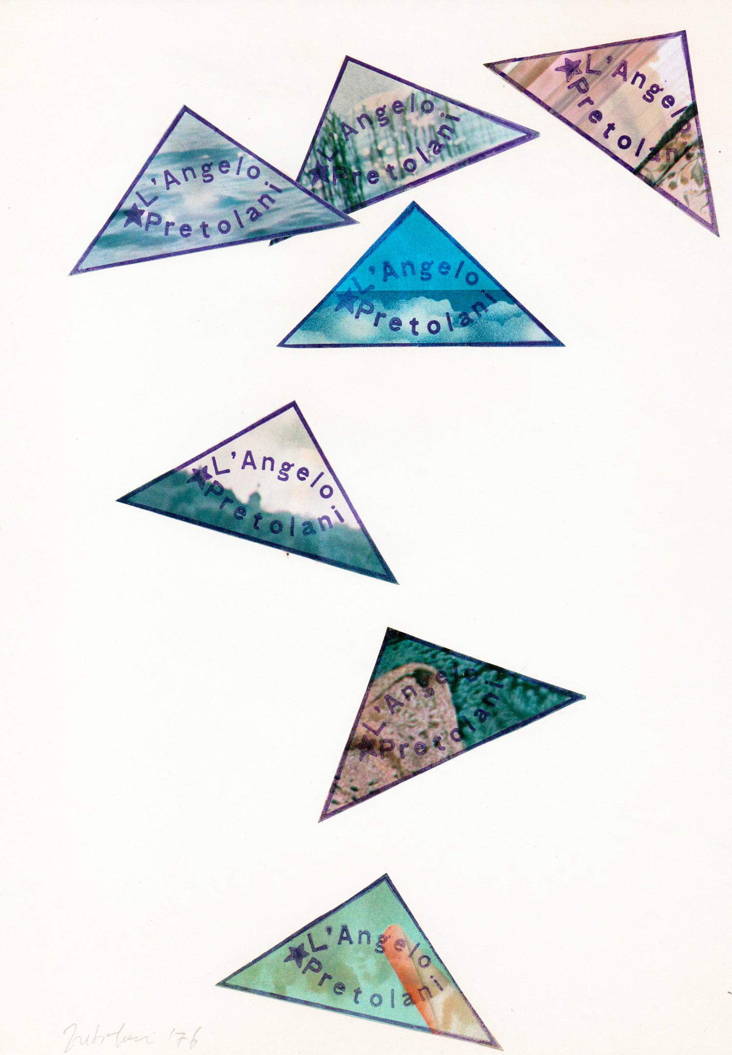 Angelo Pretolani, L'ange Pretolani (tampon et collage sur papier, 29,7 x 21 cm) Angelo Pretolani, L'ange Pretolani (tampon et collage sur papier, 29,7 x 21 cm)