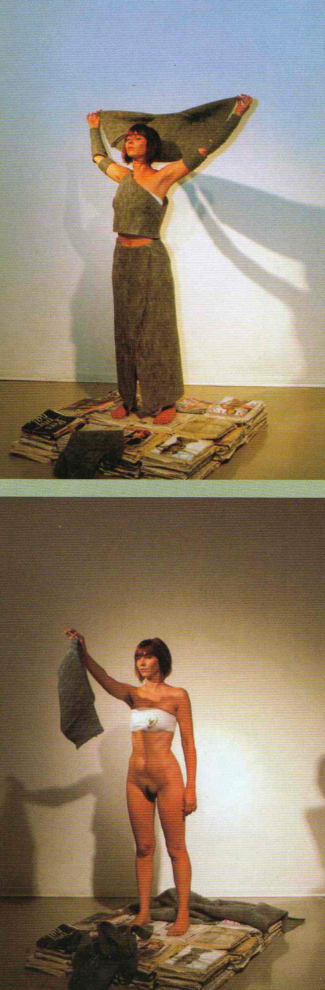 Angelo Pretolani, Spirit in the sky, performance, LipanjePuntin Gallery, Trieste, 2003 with Valentina Morelli