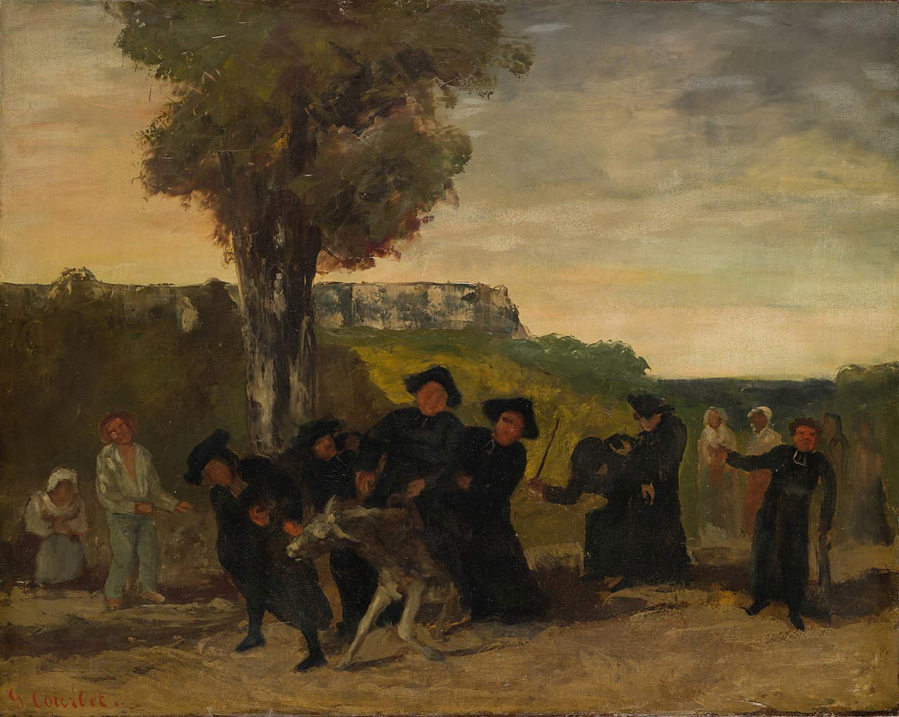 Gustave Courbet, Le retour de la conférence (1863; olio su tela, 73 x 92 cm; Basilea, Kunstmuseum) Gustave Courbet, Le retour de la conférence (1863; olio su tela, 73 x 92 cm; Basilea, Kunstmuseum)