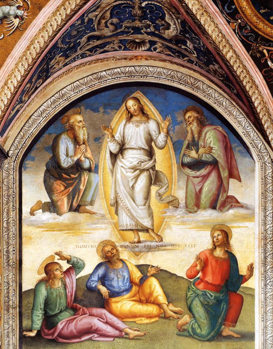 Perugino, &lt;em&gt;Transfiguración&lt;/em&gt; (1498-1500; fresco; Perugia, Nobile Collegio del Cambio, Sala dell'Udienza)