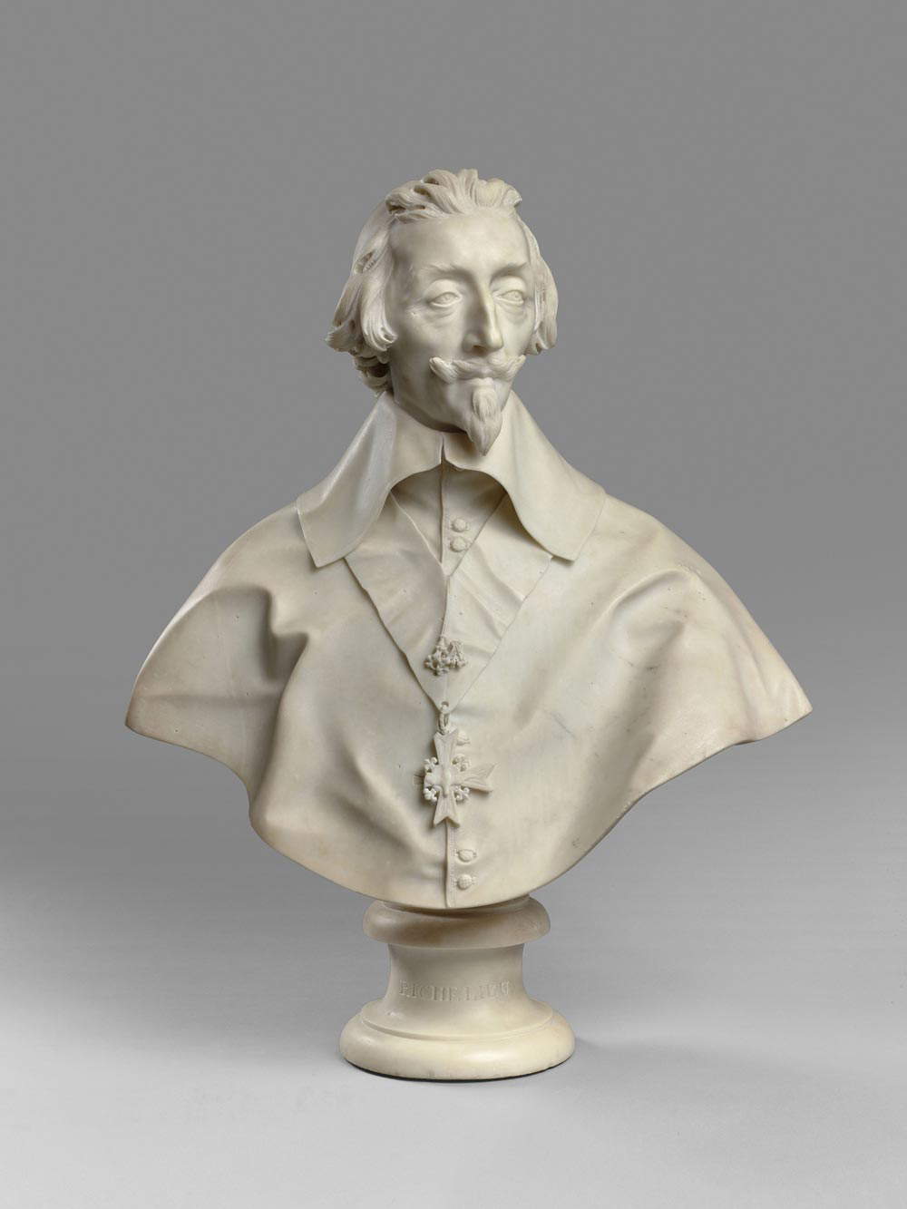 Gian Lorenzo Bernini, Busto del cardenal Richelieu (1640-1641; mármol, 82 x 65 x 33 cm; París, Museo del Louvre)