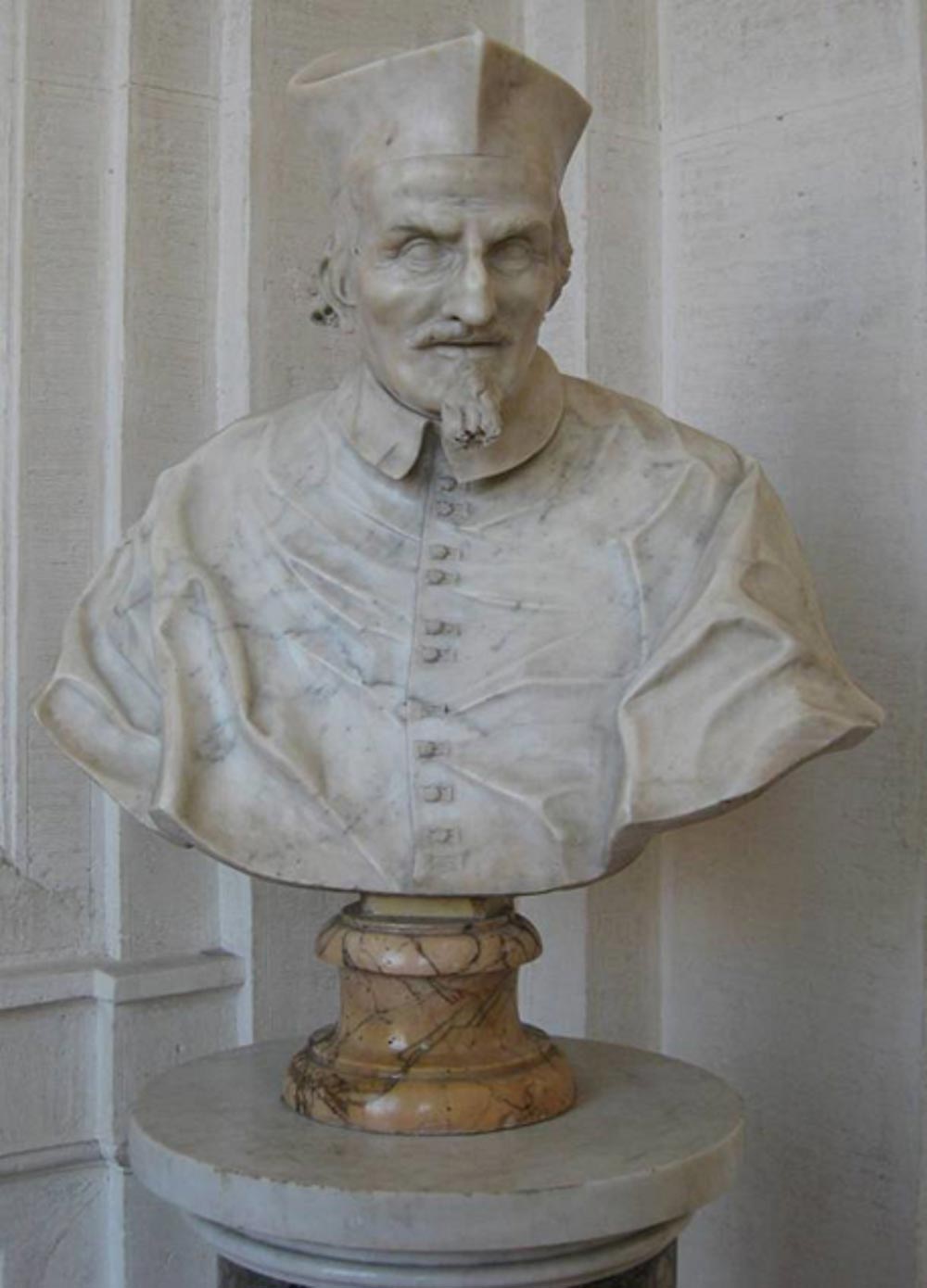 Lorenzo Ottoni, Busto del cardenal Francesco Barberini (1681-1682; mármol, altura 67 cm; Roma, Galerías Nacionales de Arte Antiguo - Palacio Barberini)