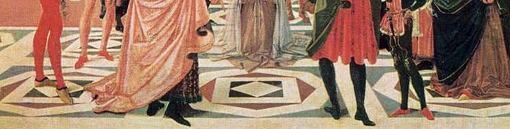 Perugino, Der Heilige Bernhardin gibt einem Blinden das Augenlicht zurück, Detail (1473; Tempera auf Tafel, 75 x 56,6 cm; Perugia, Galleria Nazionale dell'Umbria) Perugino, Der Heilige Bernhardin gibt einem Blinden das Augenlicht zurück, Detail (1473; Tempera auf Tafel, 75 x 56,6 cm; Perugia, Galleria Nazionale dell'Umbria)