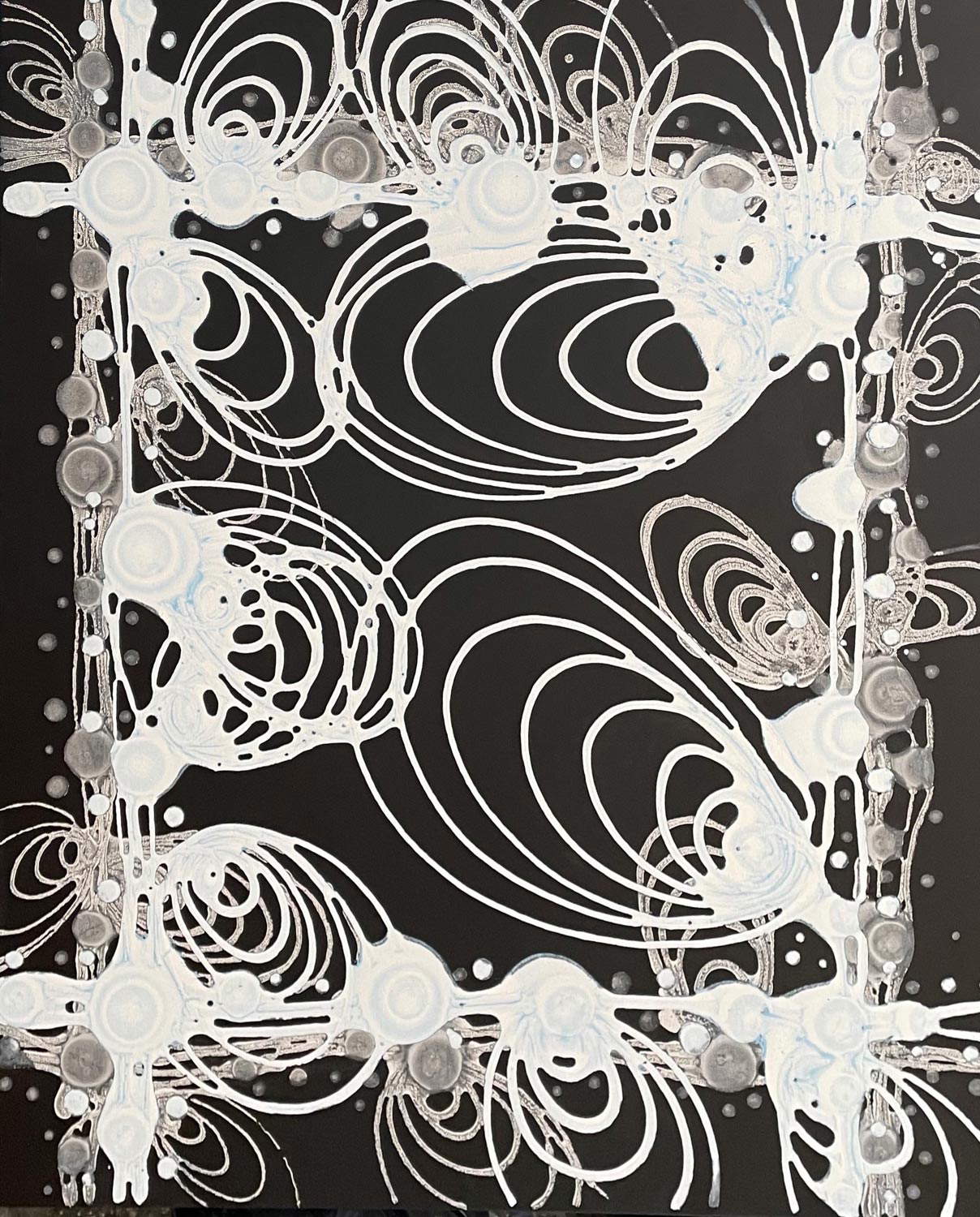 Letizia Galli, Algorithm 23.3 (2023; olio su tela, 120 x 100 cm) Letizia Galli, Algorithm 23.3 (2023; olio su tela, 120 x 100 cm)