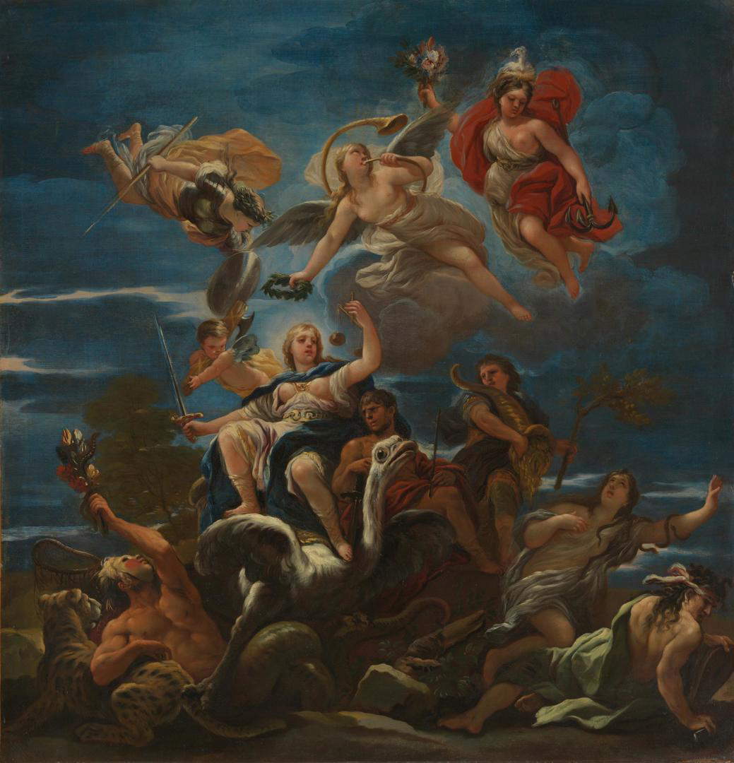 Luca Giordano, Allegory of Justice (1682-1685; oil on canvas, 96 x 97 cm; London, National Gallery)