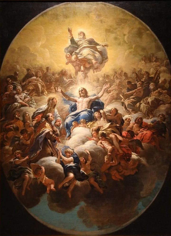 Luca Giordano, Glory of St. Andrew Corsini (c. 1682; oil on canvas, 130 x 96 cm; Florence, Uffizi Galleries)