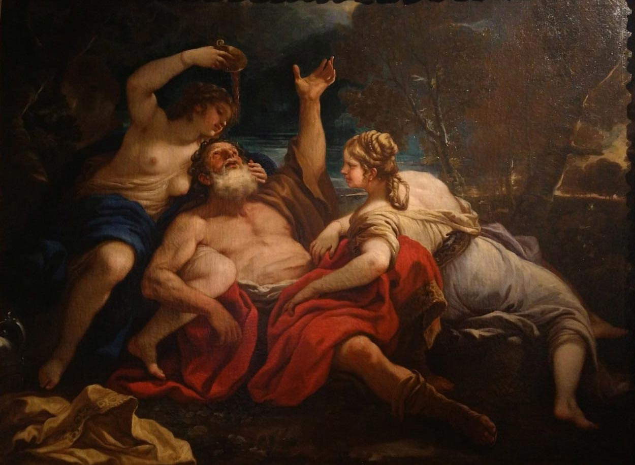 Luca Giordano, Lot and the Daughters (1686; oil on canvas, 174 x 231 cm; Florence, Stibbert Museum)