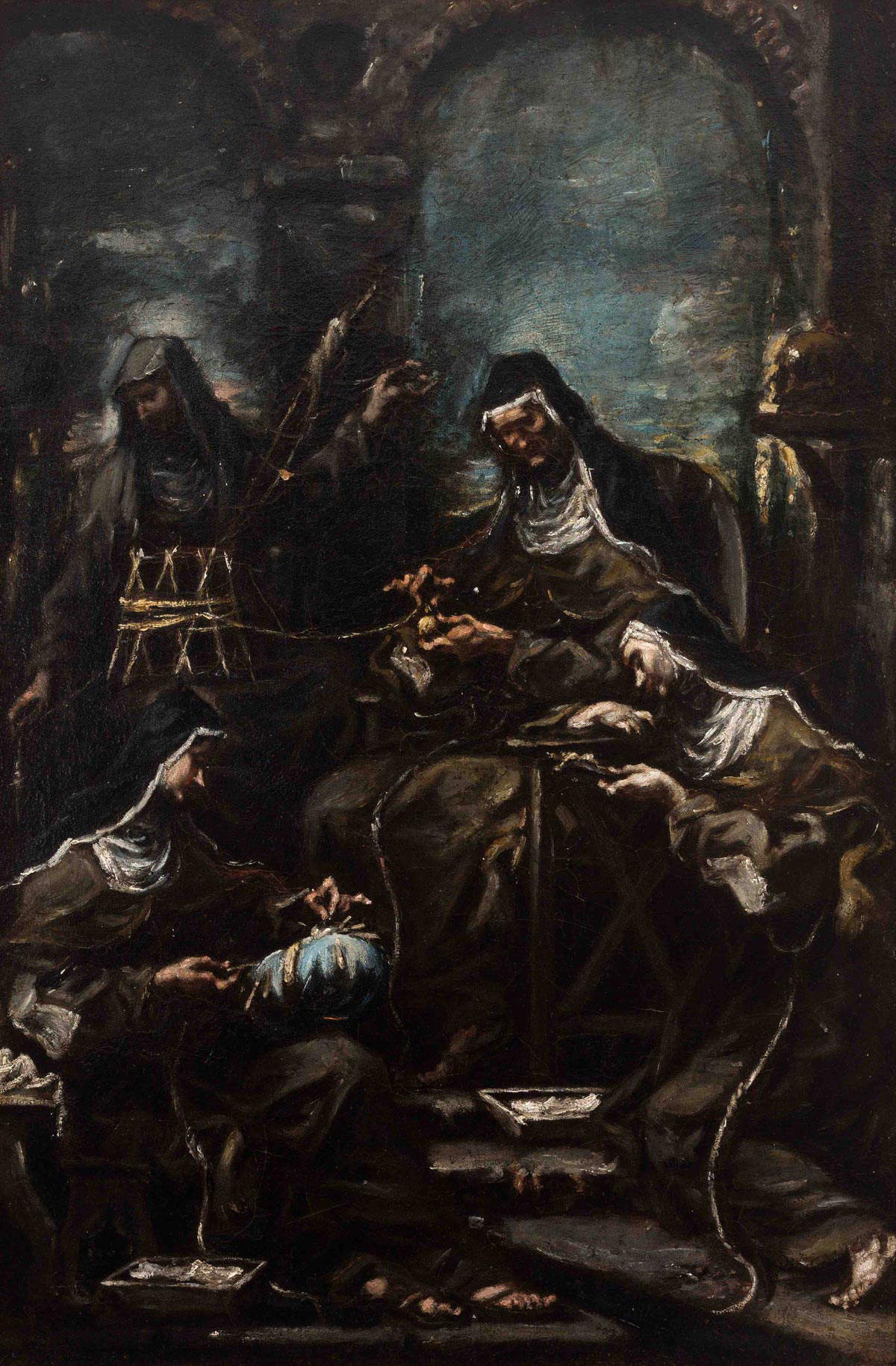Alessandro Magnasco, Nonnes fileuses (huile sur toile, 45 x 30 ; collection privée) Alessandro Magnasco, Nonnes fileuses (huile sur toile, 45 x 30 ; collection privée)