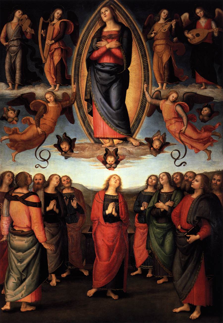 Perugino, Assumption (c. 1506; panel, 333 x 218 cm; Florence, Basilica of the Santissima Annunziata) Perugino, Assumption (c. 1506; panel, 333 x 218 cm; Florence, Basilica of the Santissima Annunziata)