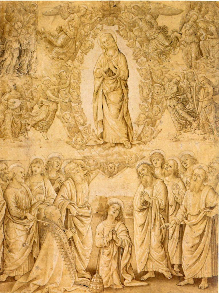 Pinturicchio's circle, Perugino's Assumption in the Sistine Chapel (15th century; drawing; Vienna, Albertina) Pinturicchio's circle, Perugino's Assumption in the Sistine Chapel (15th century; drawing; Vienna, Albertina)