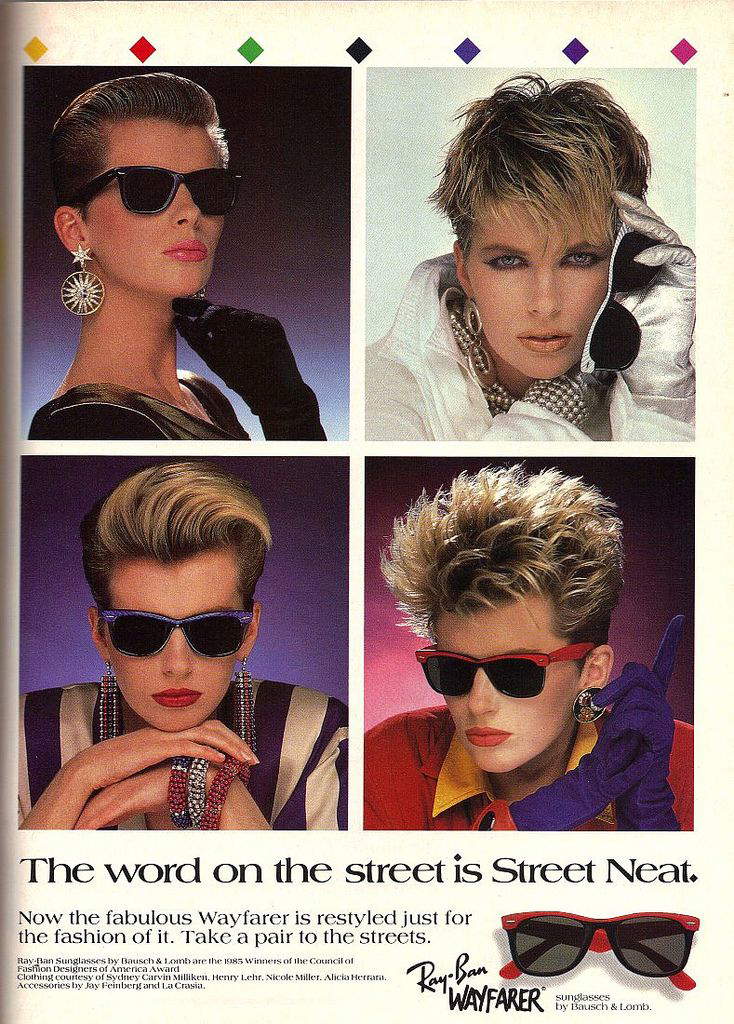 Une publicité Wayfarer des années 1980 Une publicité Wayfarer des années 1980