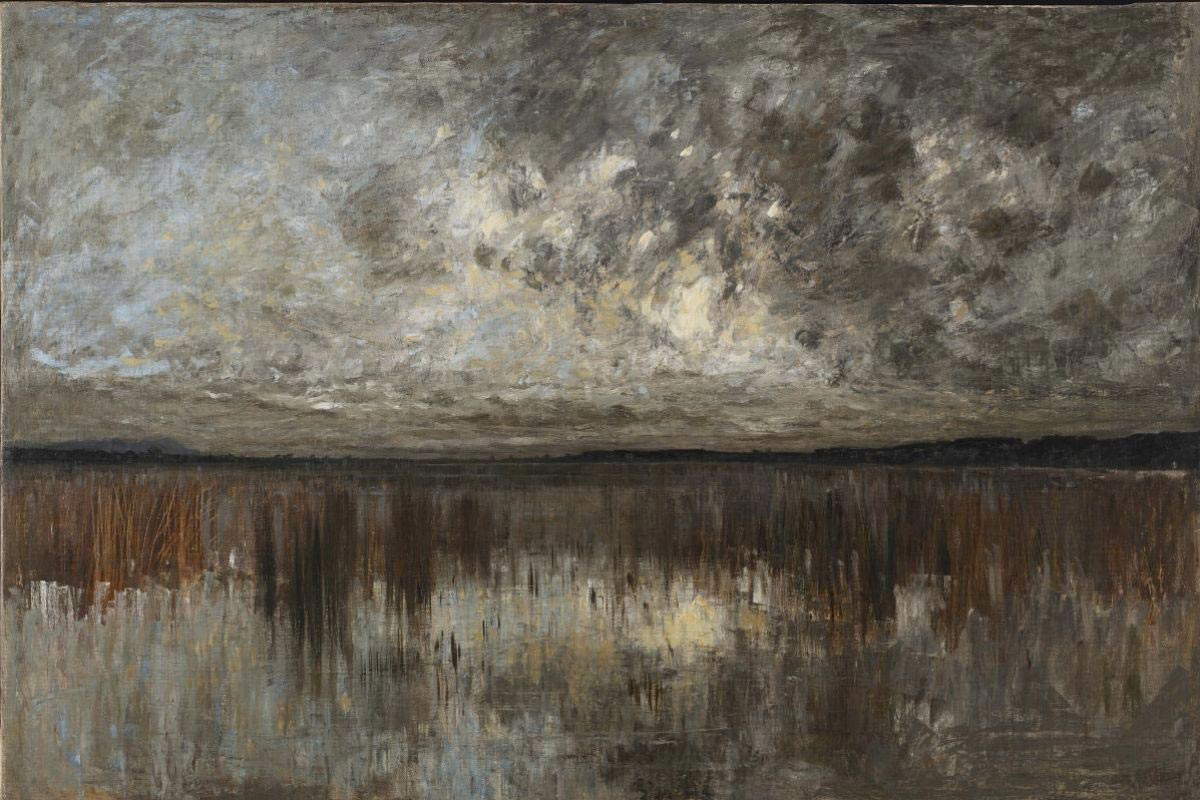 Alfredo d'Andrade, Temporale sulla palude di Castelfusano (1867; Öl auf Leinwand, 118,5 x 78,5 cm; Turin, GAM - Galleria d'Arte Moderna, Inv. P/1024)