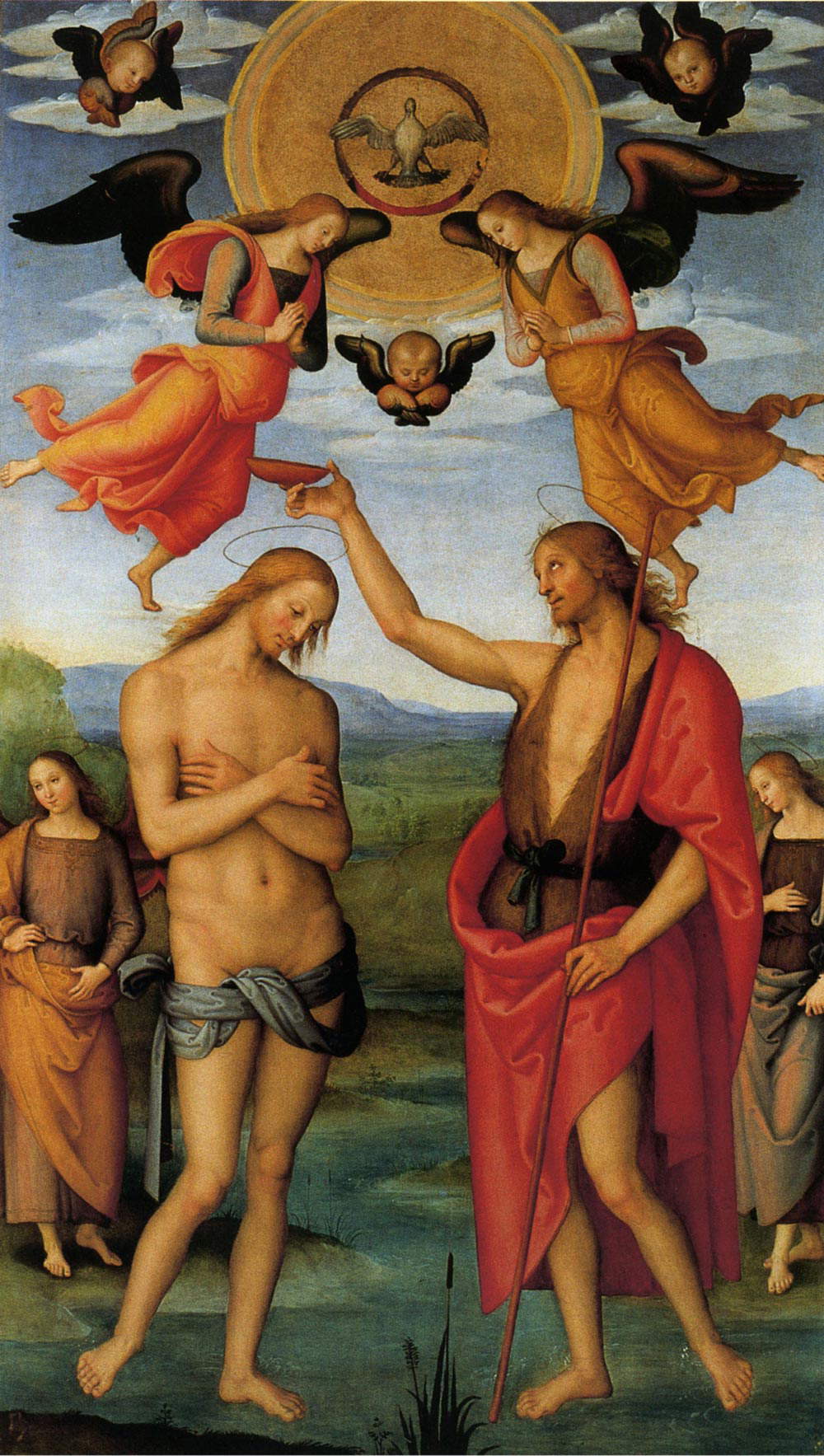 Perugino, Battesimo di Cristo (1502 circa-1512; tavola, 261 x 146 cm; Perugia, Galleria Nazionale dell'Umbria)