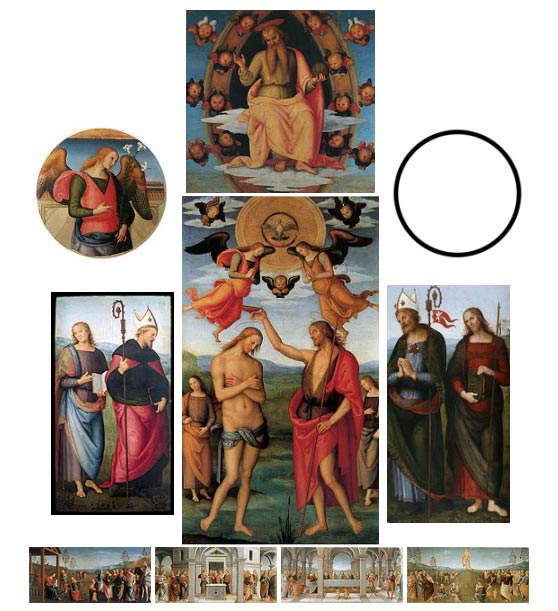 Ricostruzione del fronte del polittico di Sant'Agostino. Foto: perugino2023.org