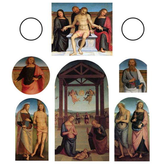 Ricostruzione del retro del polittico di Sant'Agostino. Foto: perugino2023.org