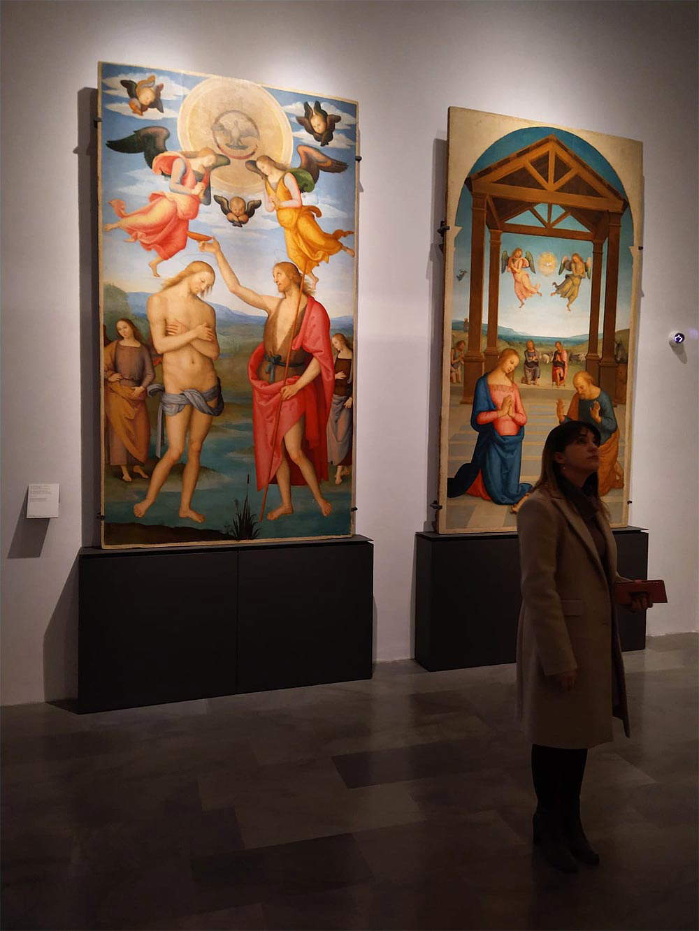 Le due tavole centrali del polittico di Sant'Agostino del Perugino esposte alla Galleria Nazionale dell'Umbria