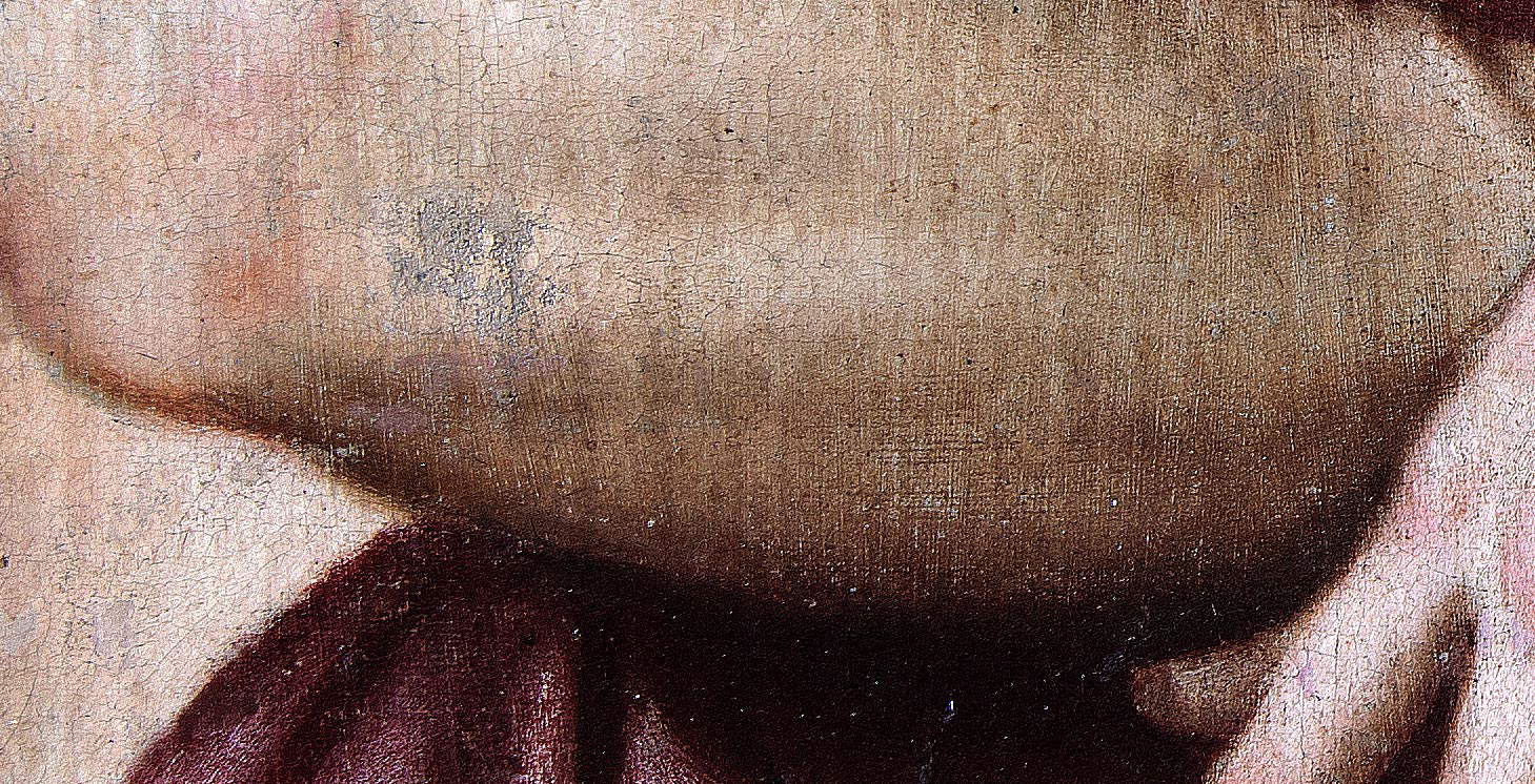 7. Tizian, Christus verspottet, Detail des Ellbogens 7. Tizian, Christus verspottet, Detail des Ellbogens
