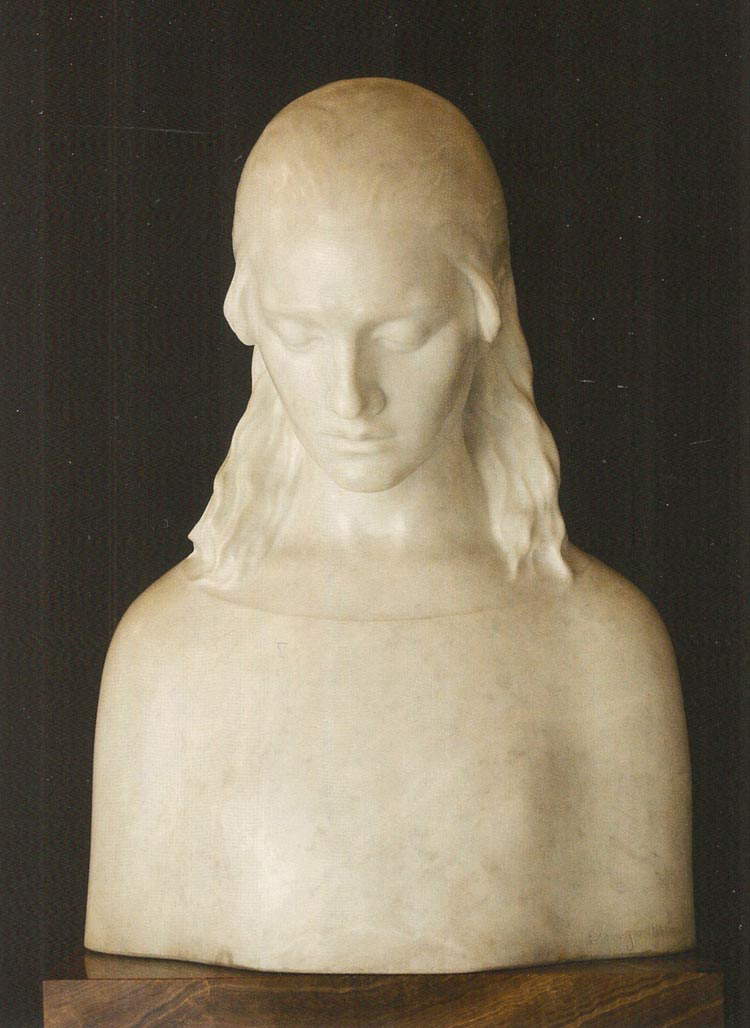 Arrigo Minerbi, Annunciata, detail of marble (1920; Private collection)