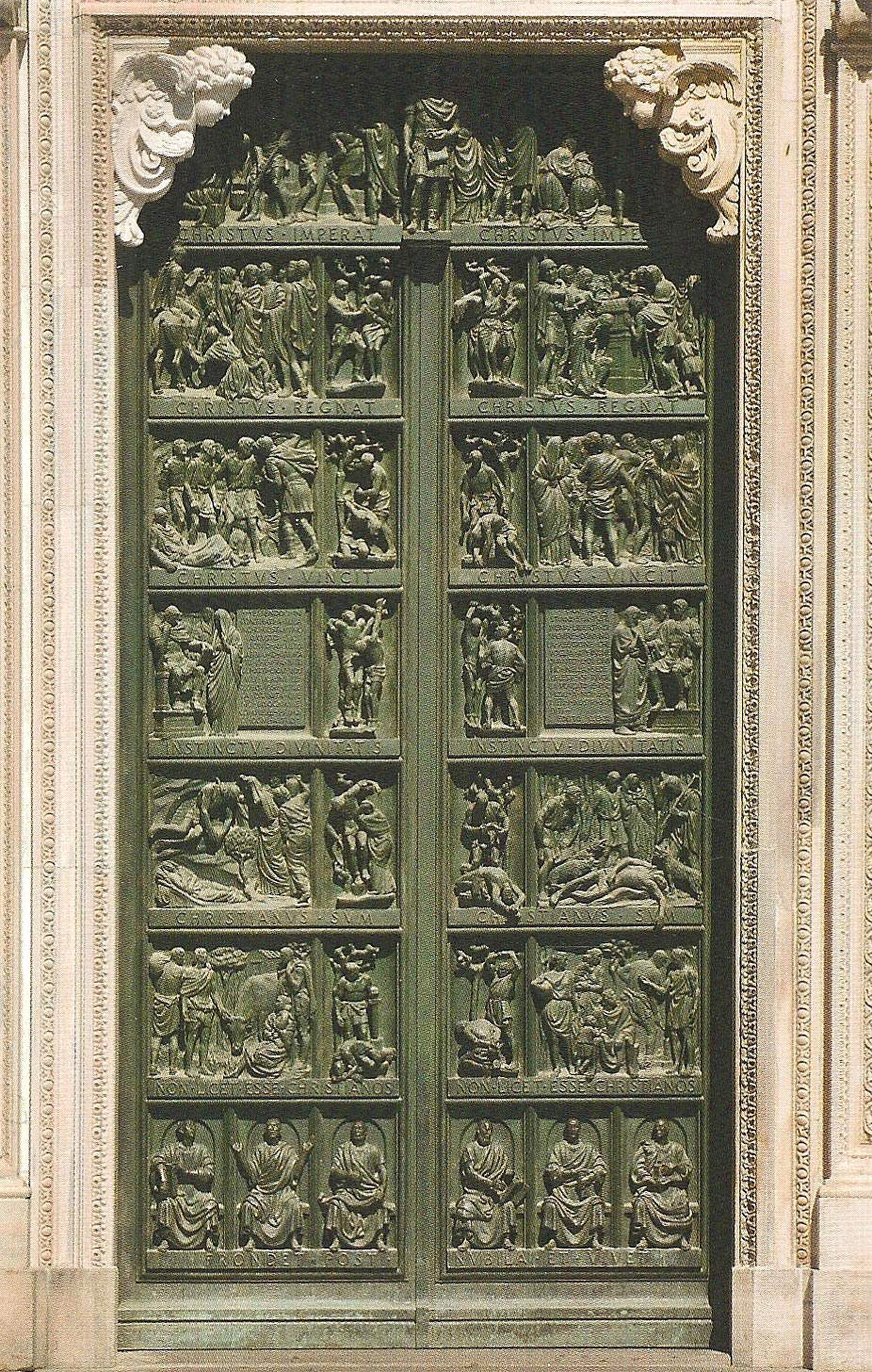 Arrigo Minerbi, Constantine's Gate (1936-1948; bronze; Milan, Duomo)