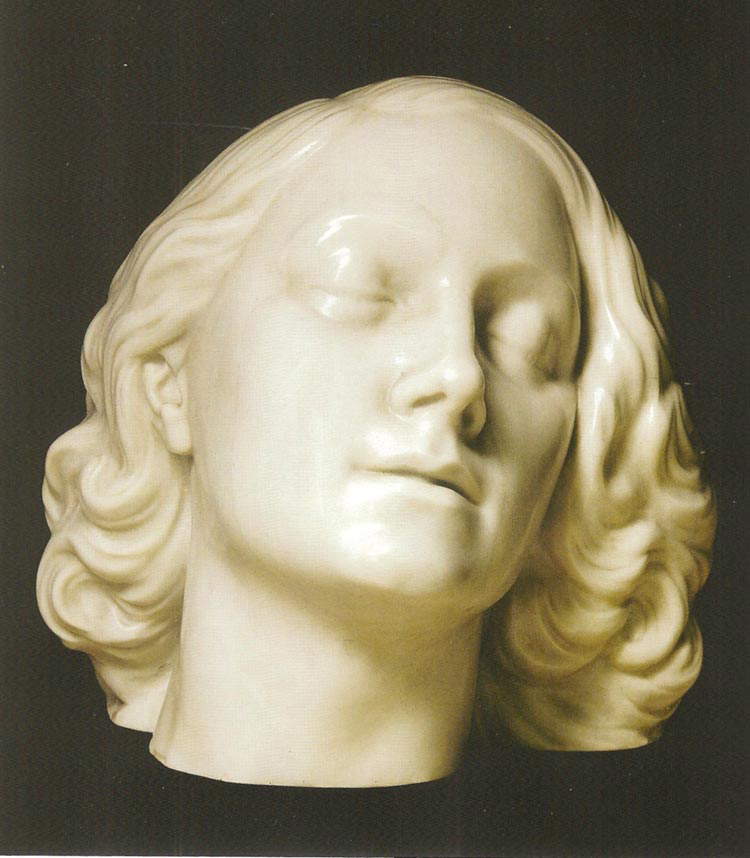 Arrigo Minerbi, Head of Saint Cecilia (1940; marble; Ro Ferrarese, Cavallini Sgarbi Foundation)