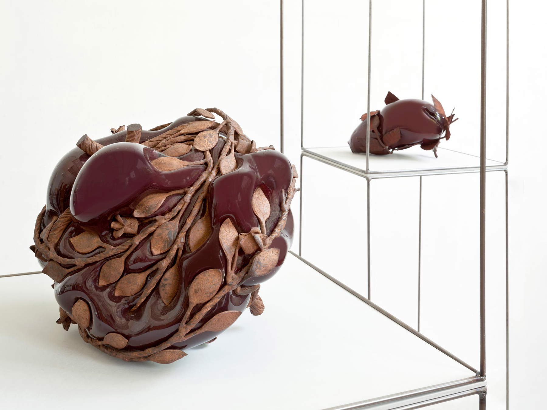 Silvia Vendramel, Soffio#17 (2014; glass blown into metal, 27 x 26 x 24 cm). Photo: Nicola Belluzzi