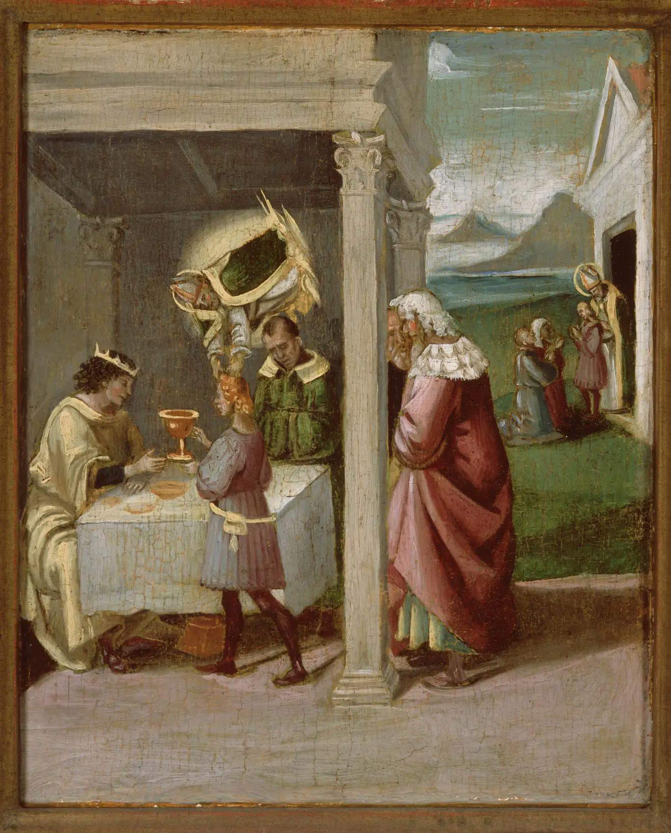 Luca Signorelli, Miracolo di san Nicola (1508-1510 circa; olio su tavola, 25,1 x 20,3 cm; Atlanta, High Museum of Art) Luca Signorelli, Miracolo di san Nicola (1508-1510 circa; olio su tavola, 25,1 x 20,3 cm; Atlanta, High Museum of Art)
