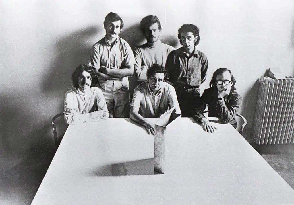 Members of Superstudio: top, from left, Alessandro Magris, Alessandro Poli, Gian Piero Frassinelli. Bottom, from left, Cristiano Toraldo di Francia, Roberto Magris, Adolfo Natalini. Members of Superstudio: top, from left, Alessandro Magris, Alessandro Poli, Gian Piero Frassinelli. Bottom, from left, Cristiano Toraldo di Francia, Roberto Magris, Adolfo Natalini.