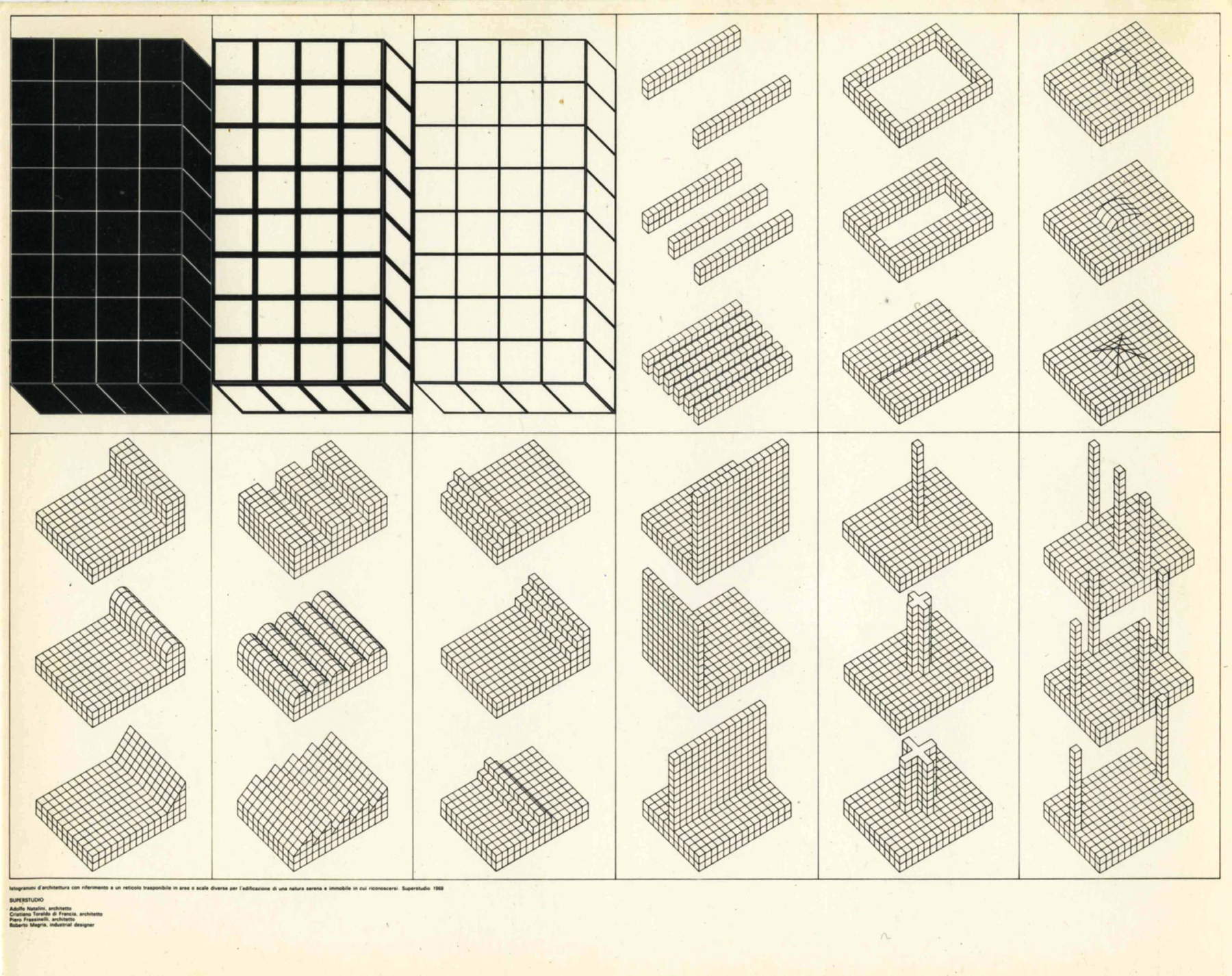 Superstudio, Catalogue of architectural histograms (1969). Photo: PAC Superstudio, Catalogue of architectural histograms (1969). Photo: PAC