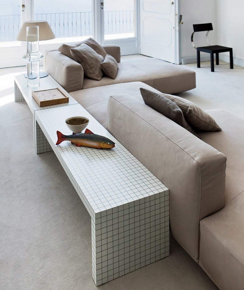 Tables from the Quaderna series. Photo: Zanotta Tables from the Quaderna series. Photo: Zanotta