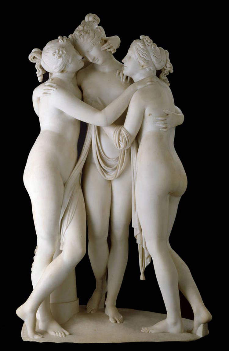 Antonio Canova, Le tre Grazie (1814-1817; marmo, 173 x 97,2 x 57 cm; Londra, Victoria & Albert Museum) Antonio Canova, Le tre Grazie (1814-1817; marmo, 173 x 97,2 x 57 cm; Londra, Victoria & Albert Museum)