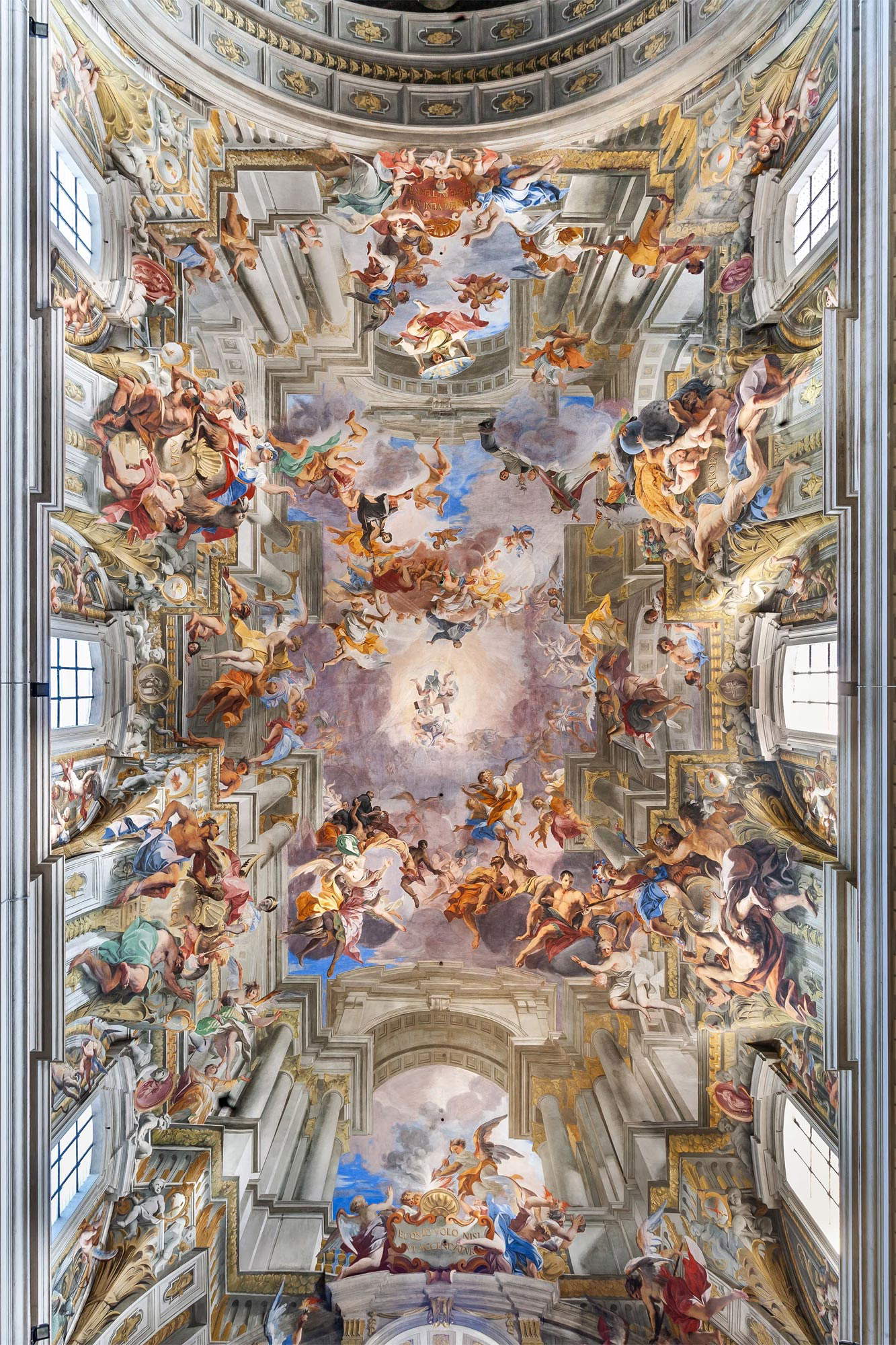 Andrea Pozzo, Gloire de saint Ignace (1688-1694 ; fresque ; Rome, Sant'Ignazio)