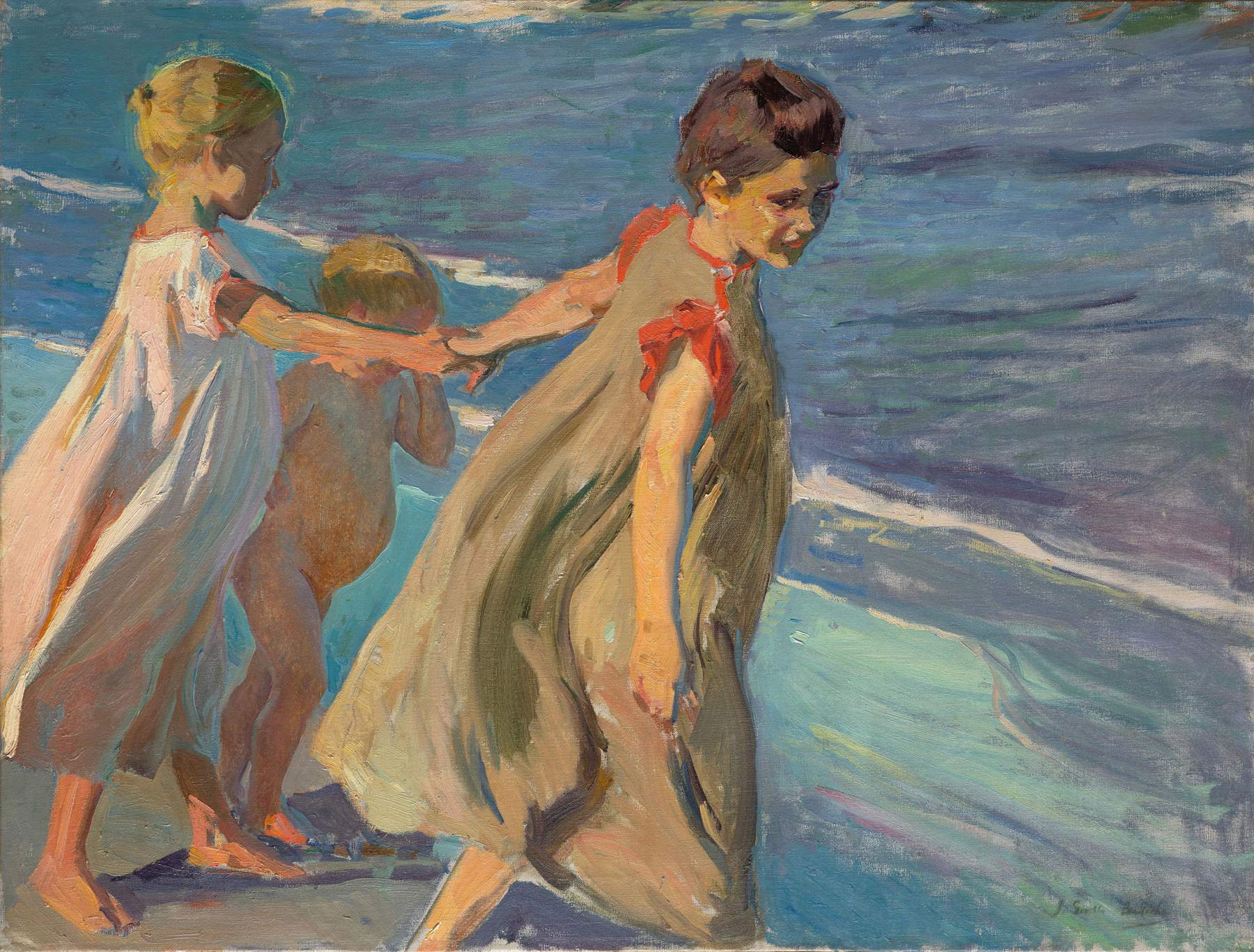 Joaqu&iacute;n Sorolla, Ni&ntilde;os en la playa. Estudio para Verano (1904; oil on canvas; Colecci&oacute;n Masaveu) Joaqu&iacute;n Sorolla &copy; Fundaci&oacute;n Mar&iacute;a Cristina Masaveu Peterson. Photo: Marcos Morilla