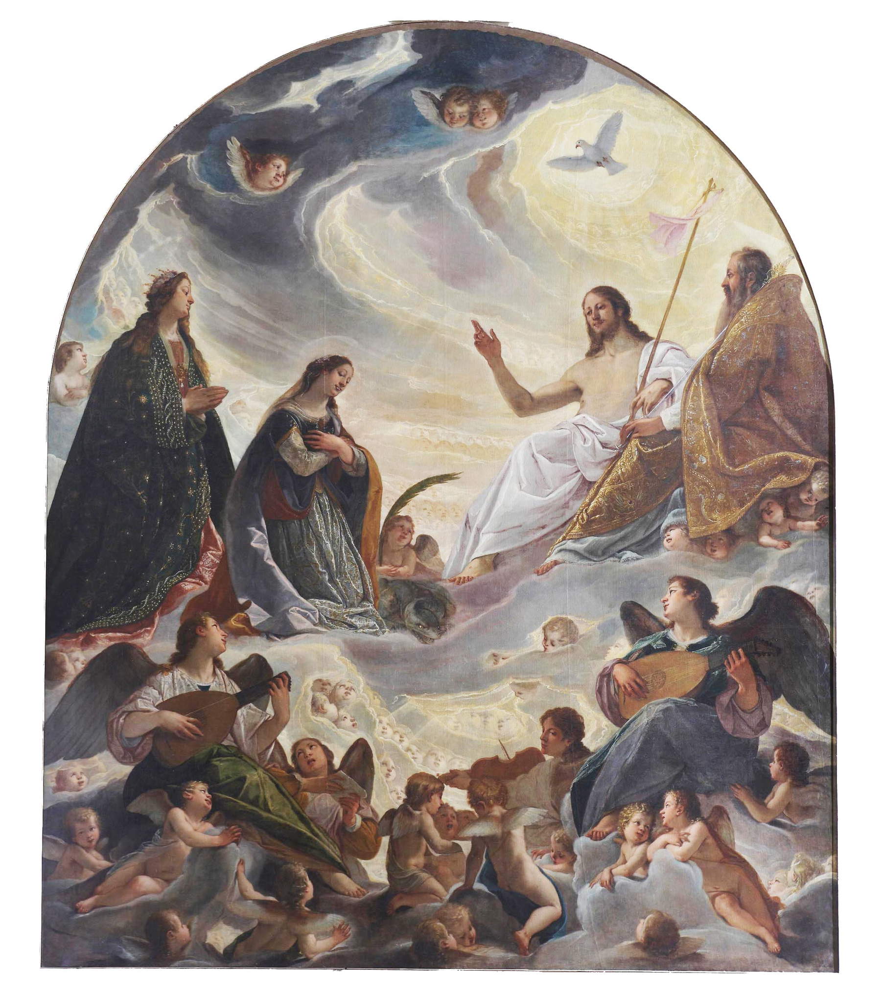 Antonio Maria Viani, Die Jungfrau stellt die heilige Margareta der Heiligen Dreifaltigkeit vor (1619; Öl auf Leinwand, 450,2 x 374 cm; Mantua, Herzogspalast) Antonio Maria Viani, Die Jungfrau stellt die heilige Margareta der Heiligen Dreifaltigkeit vor (1619; Öl auf Leinwand, 450,2 x 374 cm; Mantua, Herzogspalast)