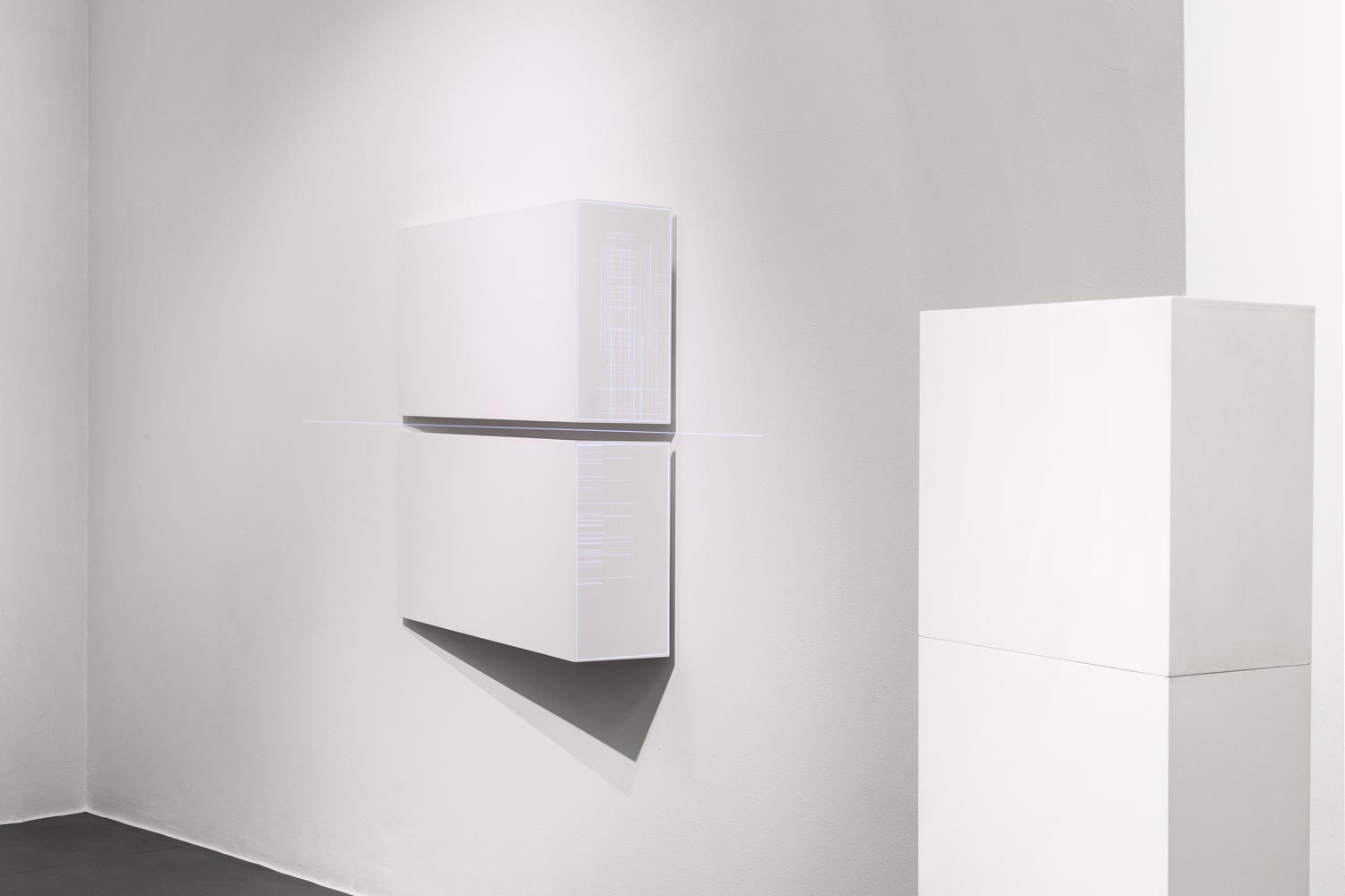 Minus.log, Cure 01 (2017; instalación). Galería Bianconi, Milán. Foto: Tiziano Doria Minus.log, Cure 01 (2017; instalación). Galería Bianconi, Milán. Foto: Tiziano Doria