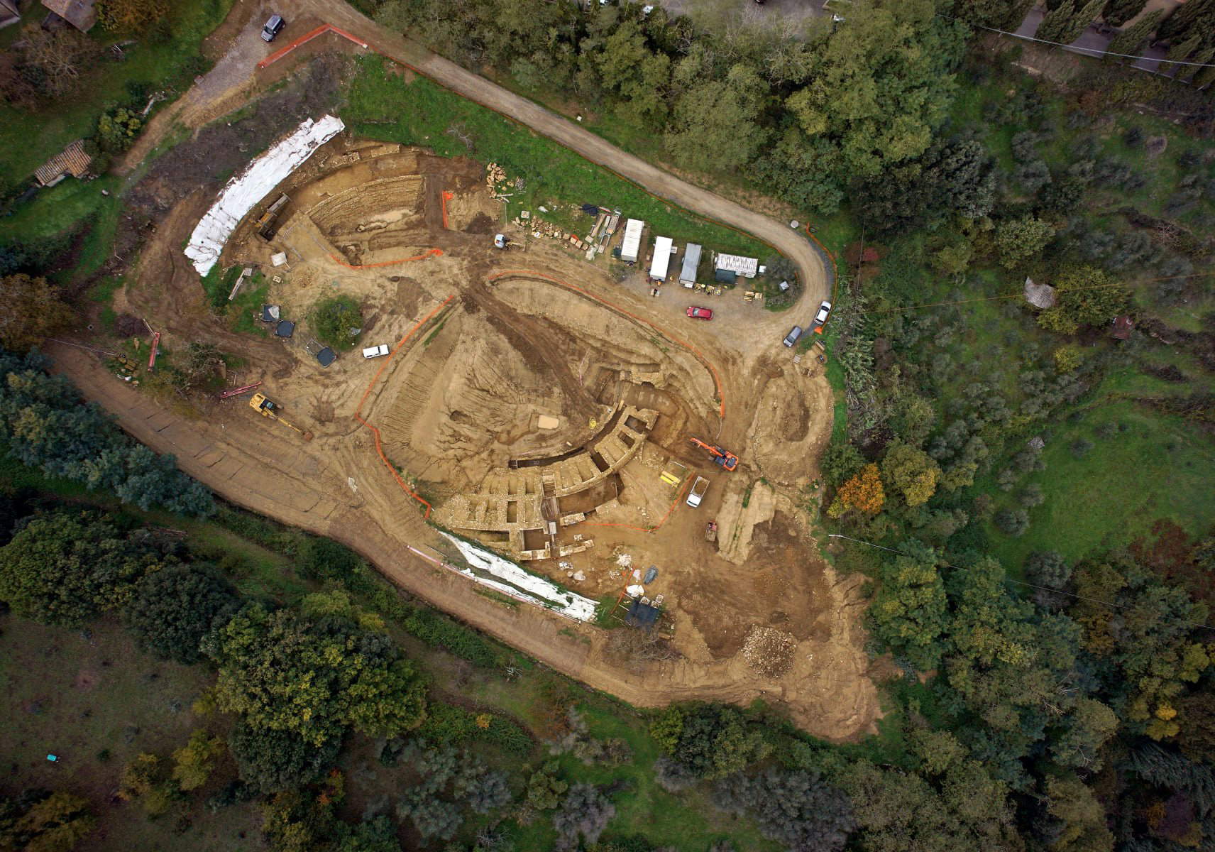 La excavación del anfiteatro de Volterra, 