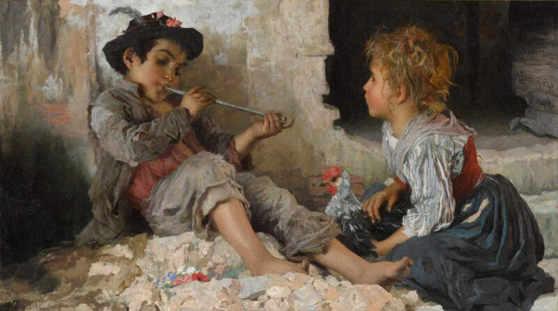 Adriano Bonifazi, An Attentive Audience (1876; oil on canvas, 61 x 107 cm) Adriano Bonifazi, An Attentive Audience (1876; oil on canvas, 61 x 107 cm)